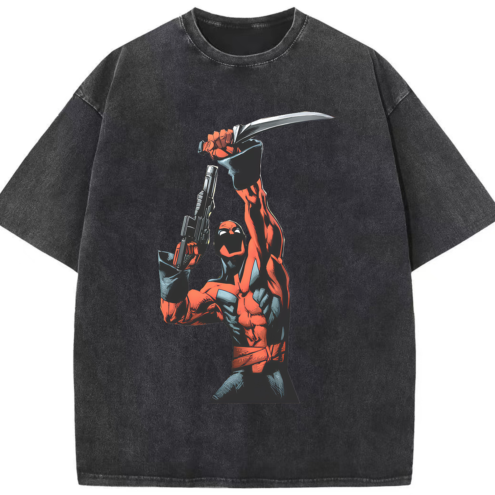 （画像用） Deadpool デッドプール 綿100% ヴィンテージ風 半袖Tシャツ（フロントプリント）
