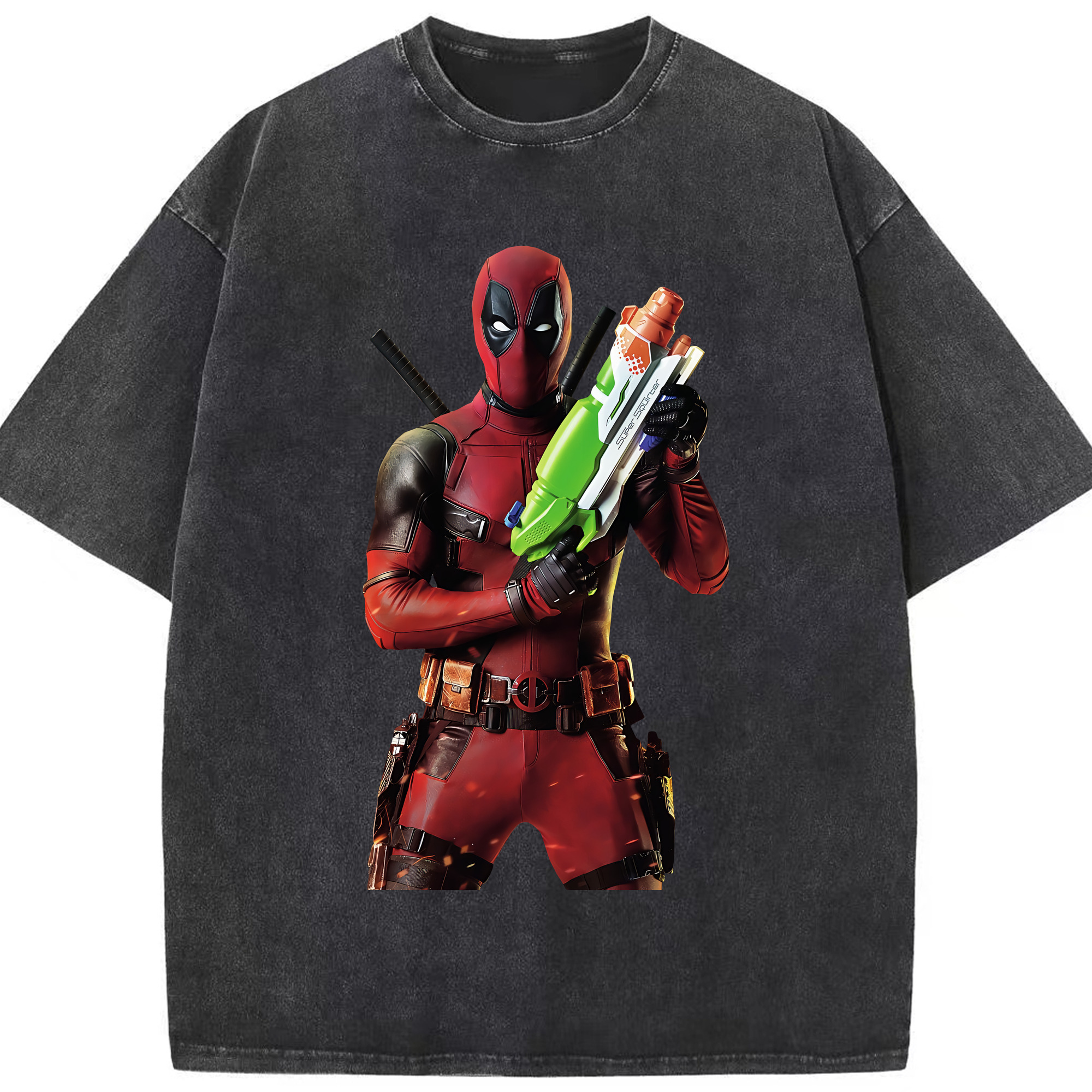 （画像用） Deadpool デッドプール 綿100% ヴィンテージ風 半袖Tシャツ（フロントプリント）
