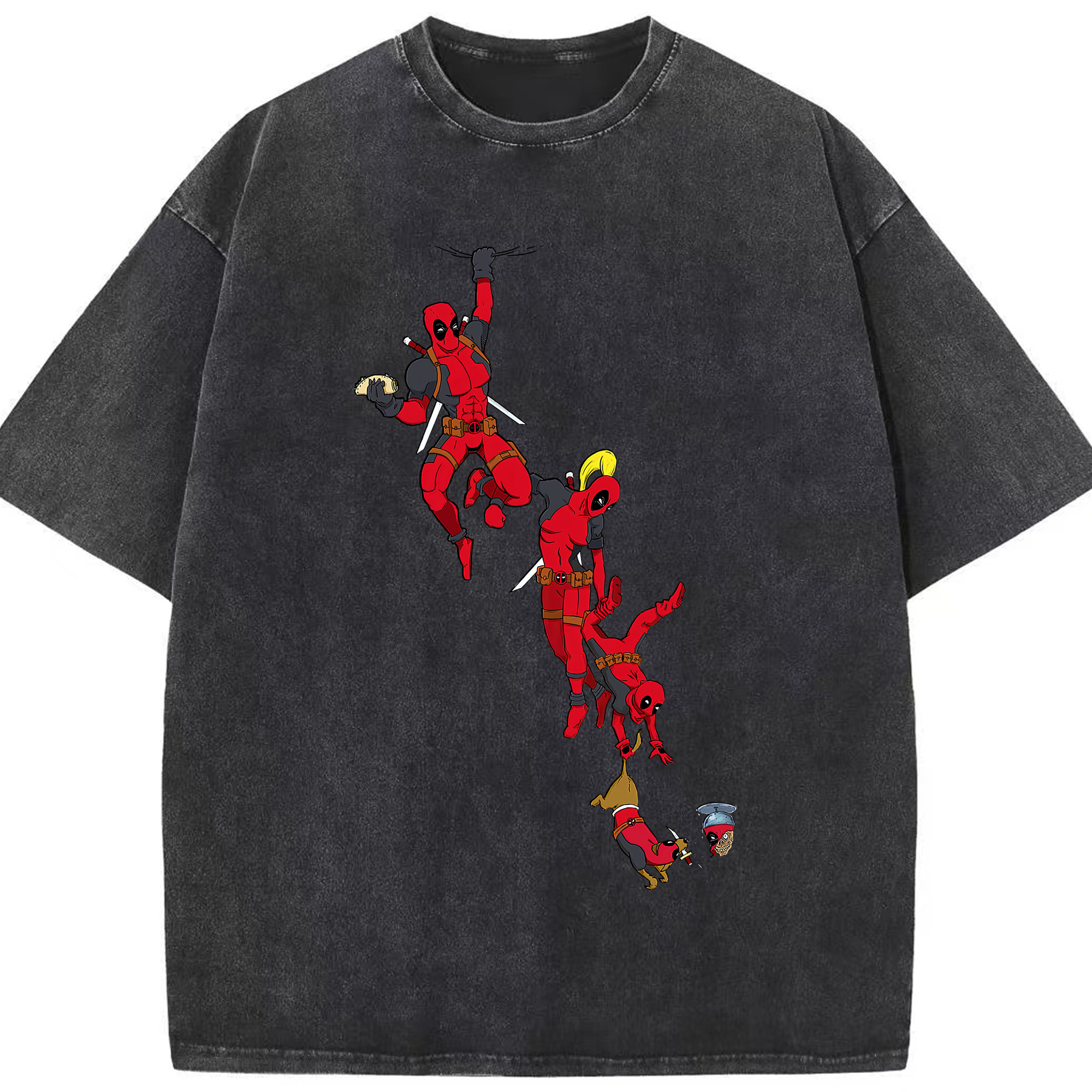 （画像用） Deadpool デッドプール 綿100% ヴィンテージ風 半袖Tシャツ（フロントプリント）