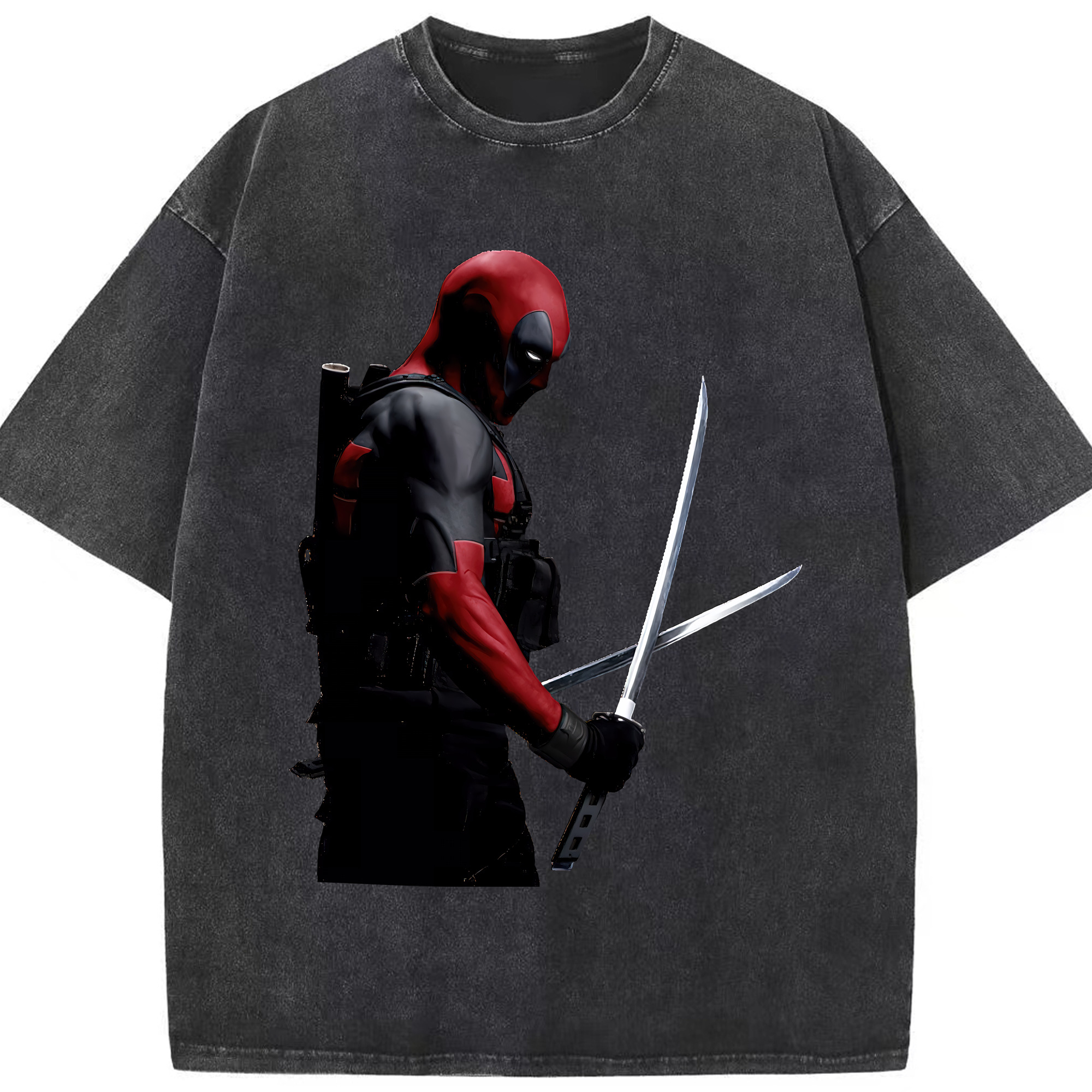 （画像用） Deadpool デッドプール 綿100% ヴィンテージ風 半袖Tシャツ（フロントプリント）