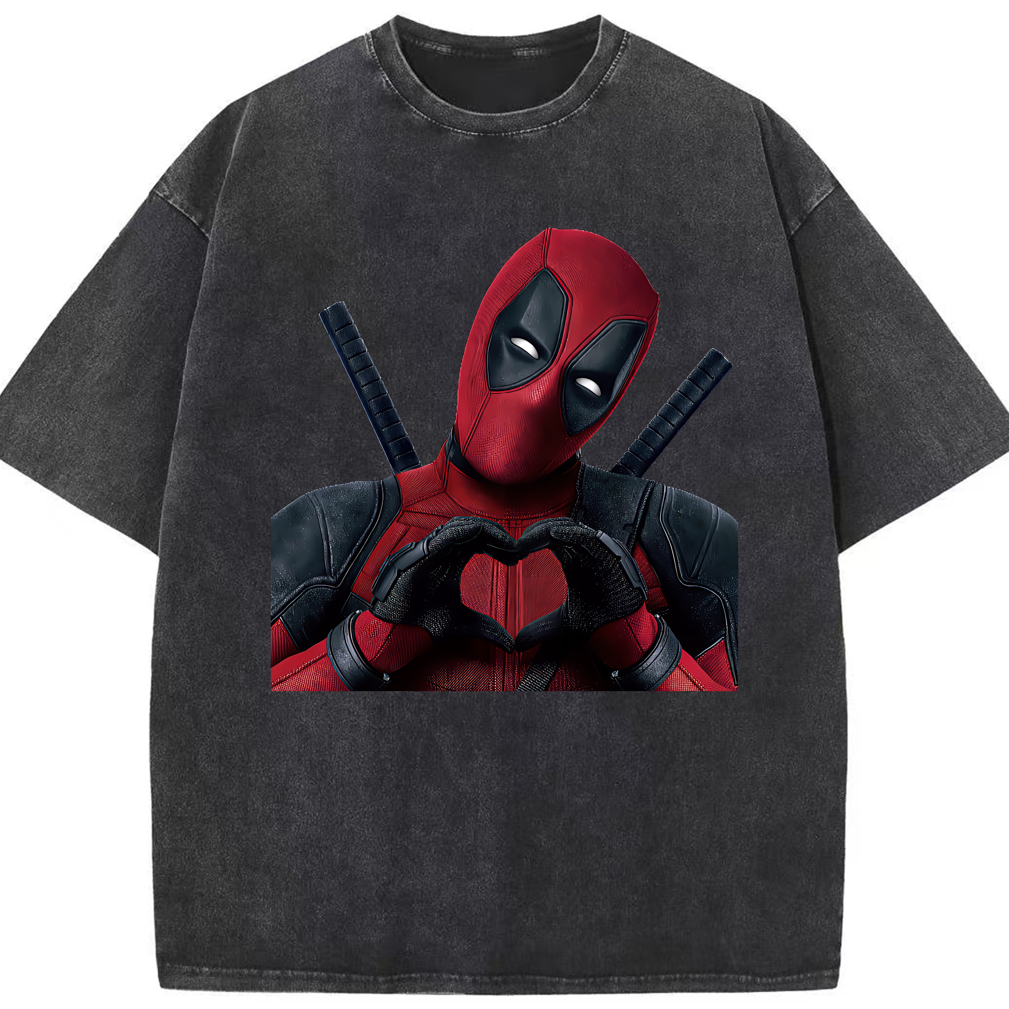 （画像用） Deadpool デッドプール 綿100% ヴィンテージ風 半袖Tシャツ（フロントプリント）