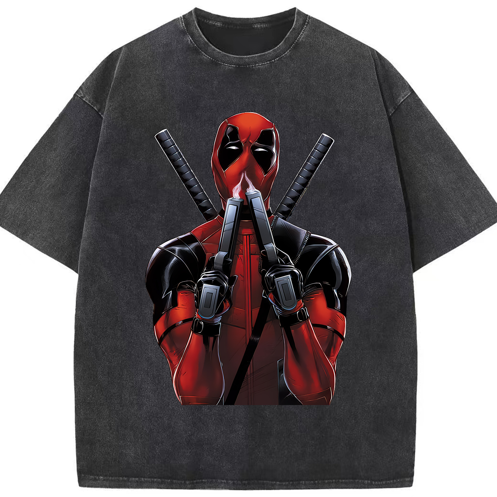 （画像用） Deadpool デッドプール 綿100% ヴィンテージ風 半袖Tシャツ（フロントプリント）