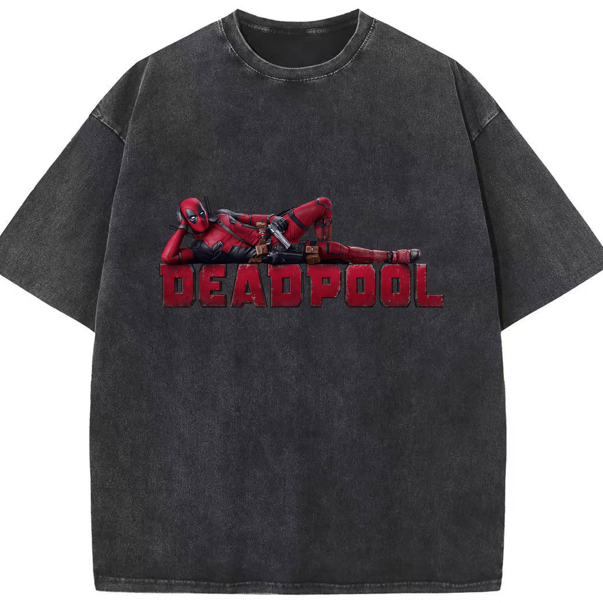 （画像用） Deadpool デッドプール 綿100% ヴィンテージ風 半袖Tシャツ（フロントプリント）