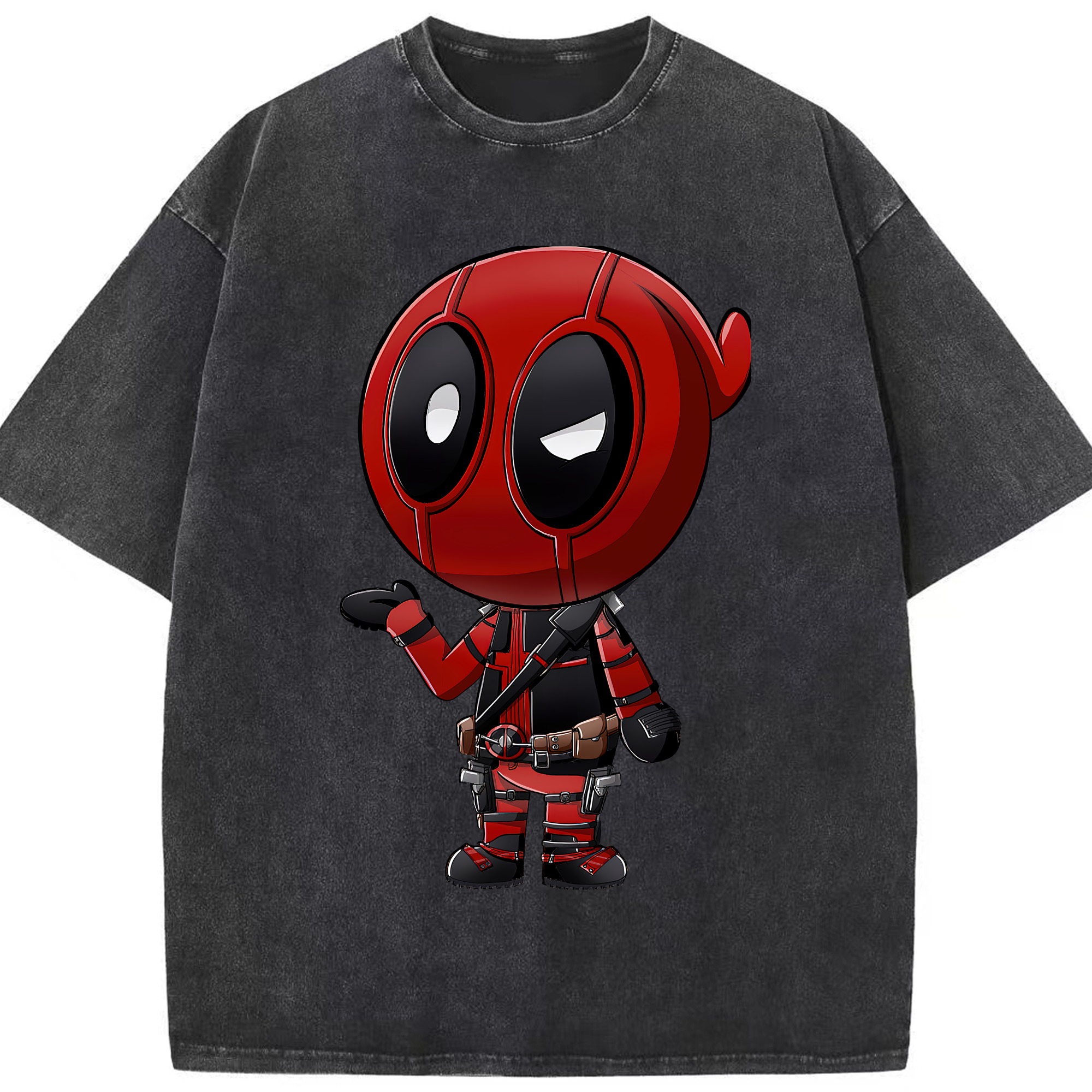 （画像用） Deadpool デッドプール 綿100% ヴィンテージ風 半袖Tシャツ（フロントプリント）