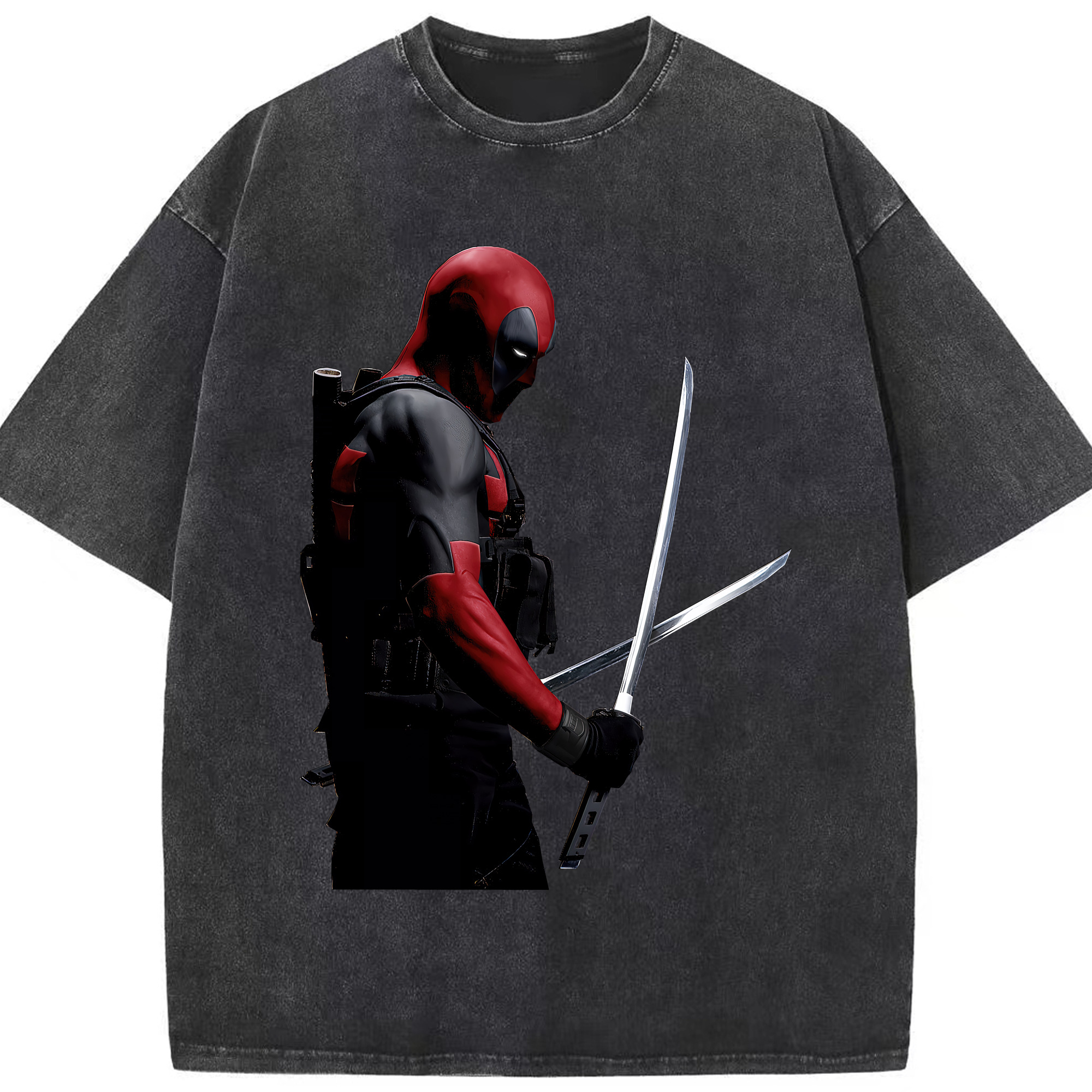 （画像用） Deadpool デッドプール 綿100% ヴィンテージ風 半袖Tシャツ（フロントプリント）
