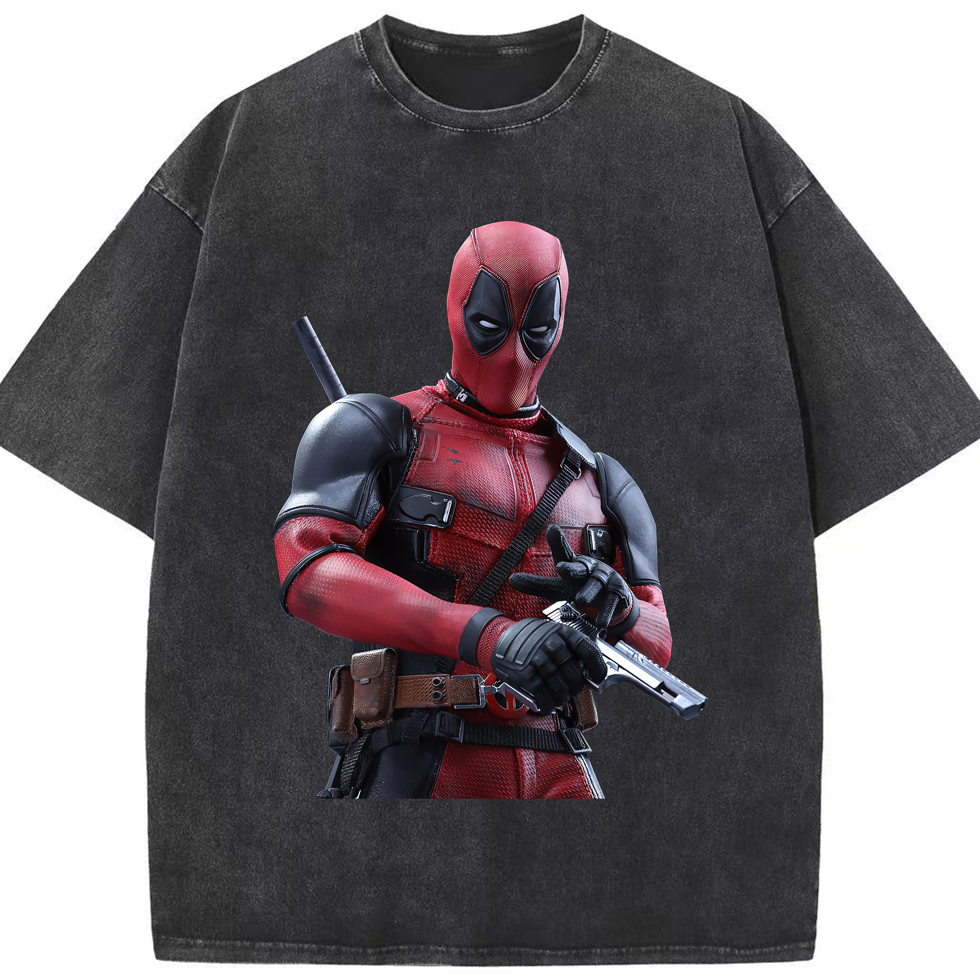 （画像用） Deadpool デッドプール 綿100% ヴィンテージ風 半袖Tシャツ（フロントプリント）