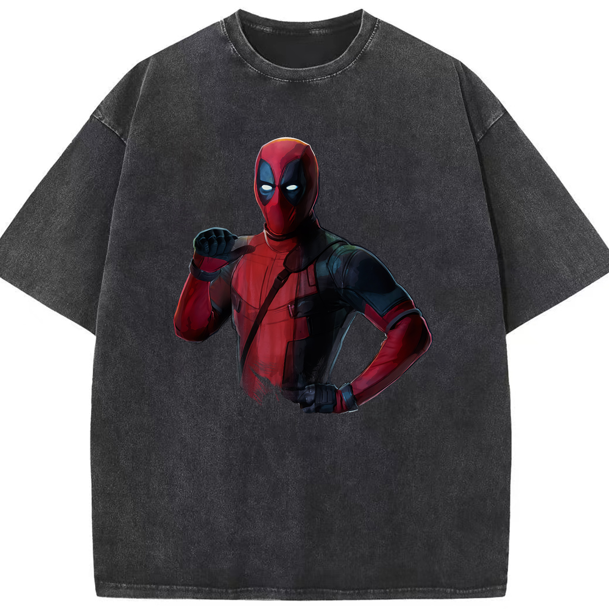 （画像用） Deadpool デッドプール 綿100% ヴィンテージ風 半袖Tシャツ（フロントプリント）