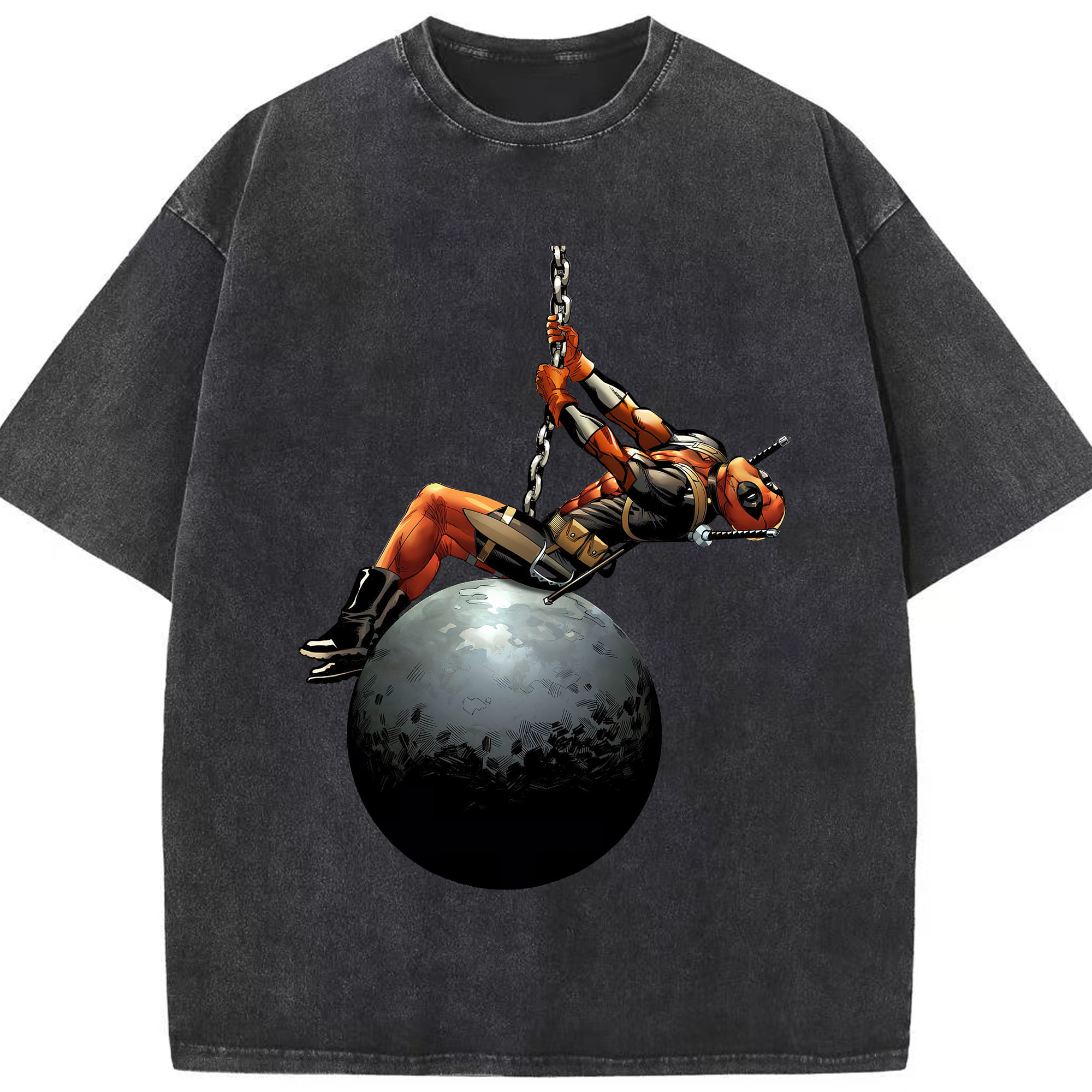 （画像用） Deadpool デッドプール 綿100% ヴィンテージ風 半袖Tシャツ（フロントプリント）