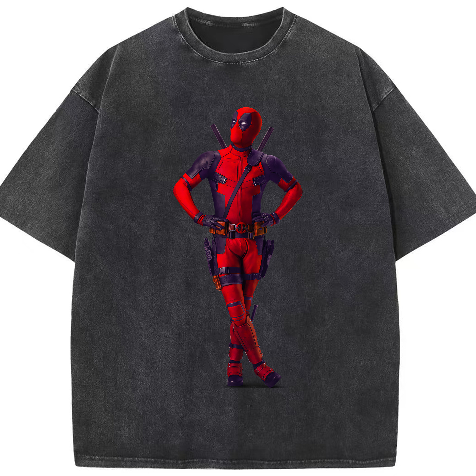 （画像用） Deadpool デッドプール 綿100% ヴィンテージ風 半袖Tシャツ（フロントプリント）