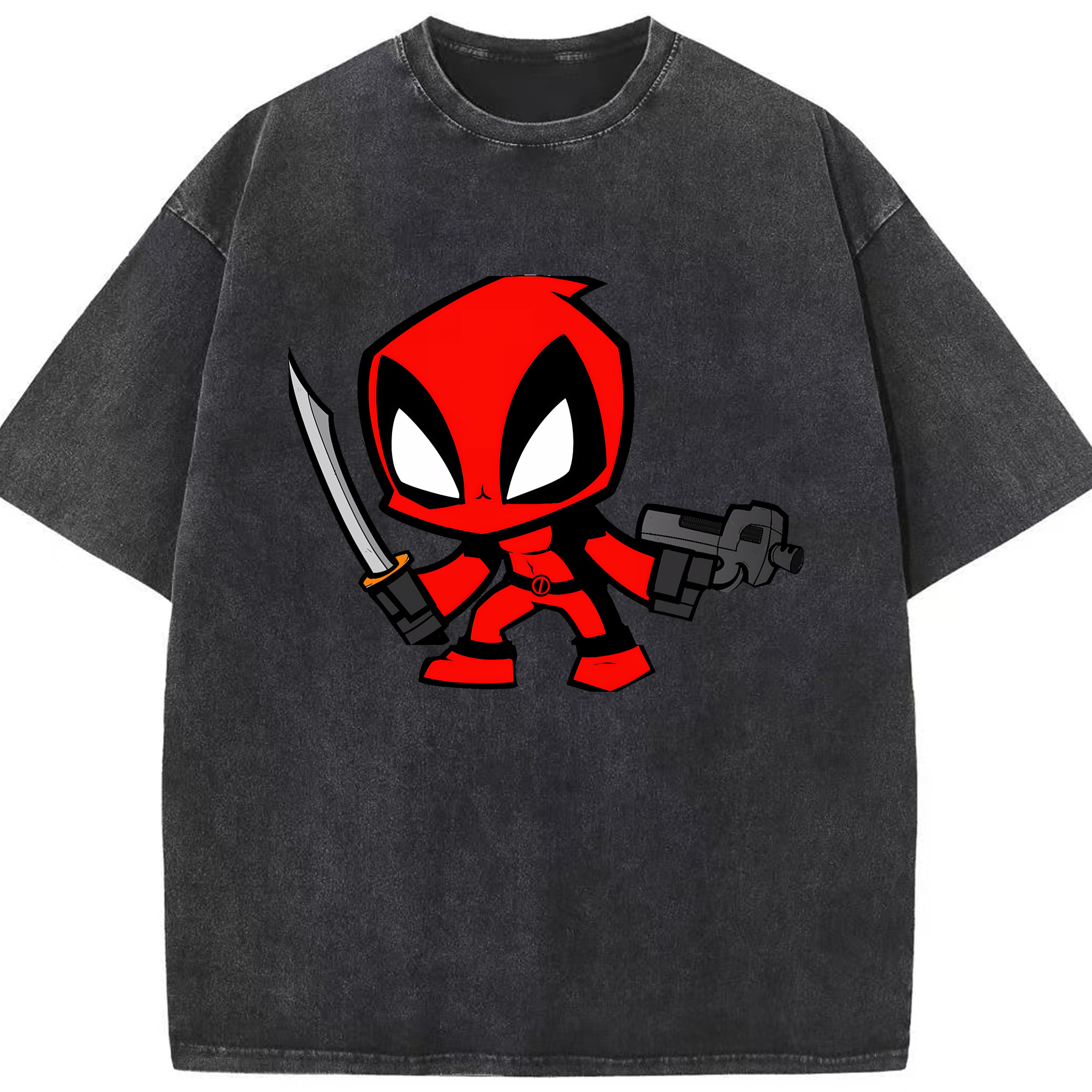 （画像用） Deadpool デッドプール 綿100% ヴィンテージ風 半袖Tシャツ（フロントプリント）