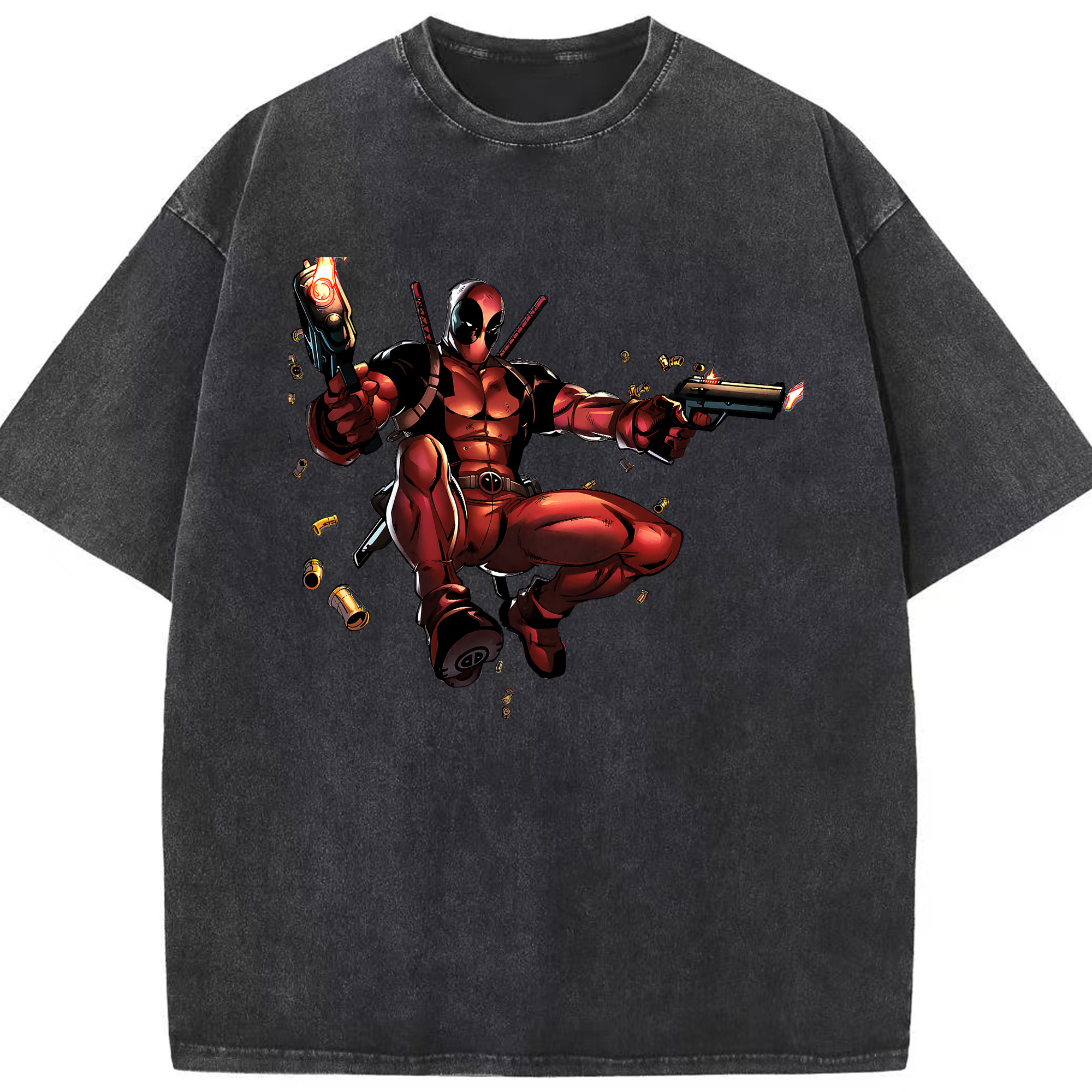 （画像用） Deadpool デッドプール 綿100% ヴィンテージ風 半袖Tシャツ（フロントプリント）