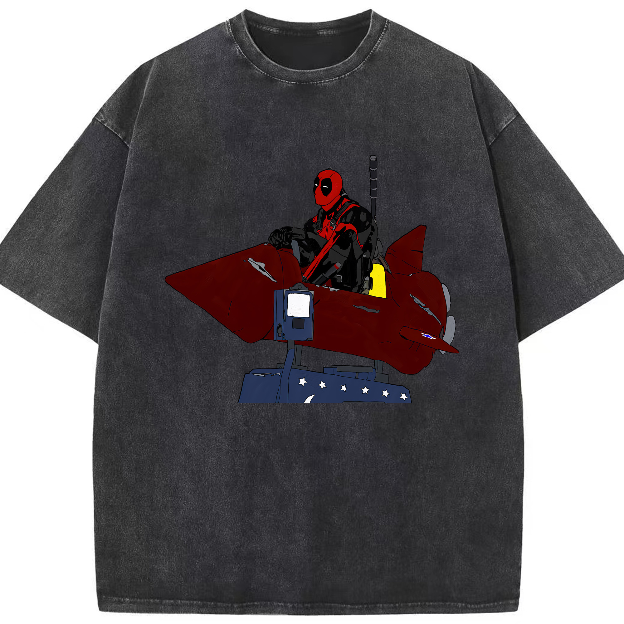 （画像用） Deadpool デッドプール 綿100% ヴィンテージ風 半袖Tシャツ（フロントプリント）