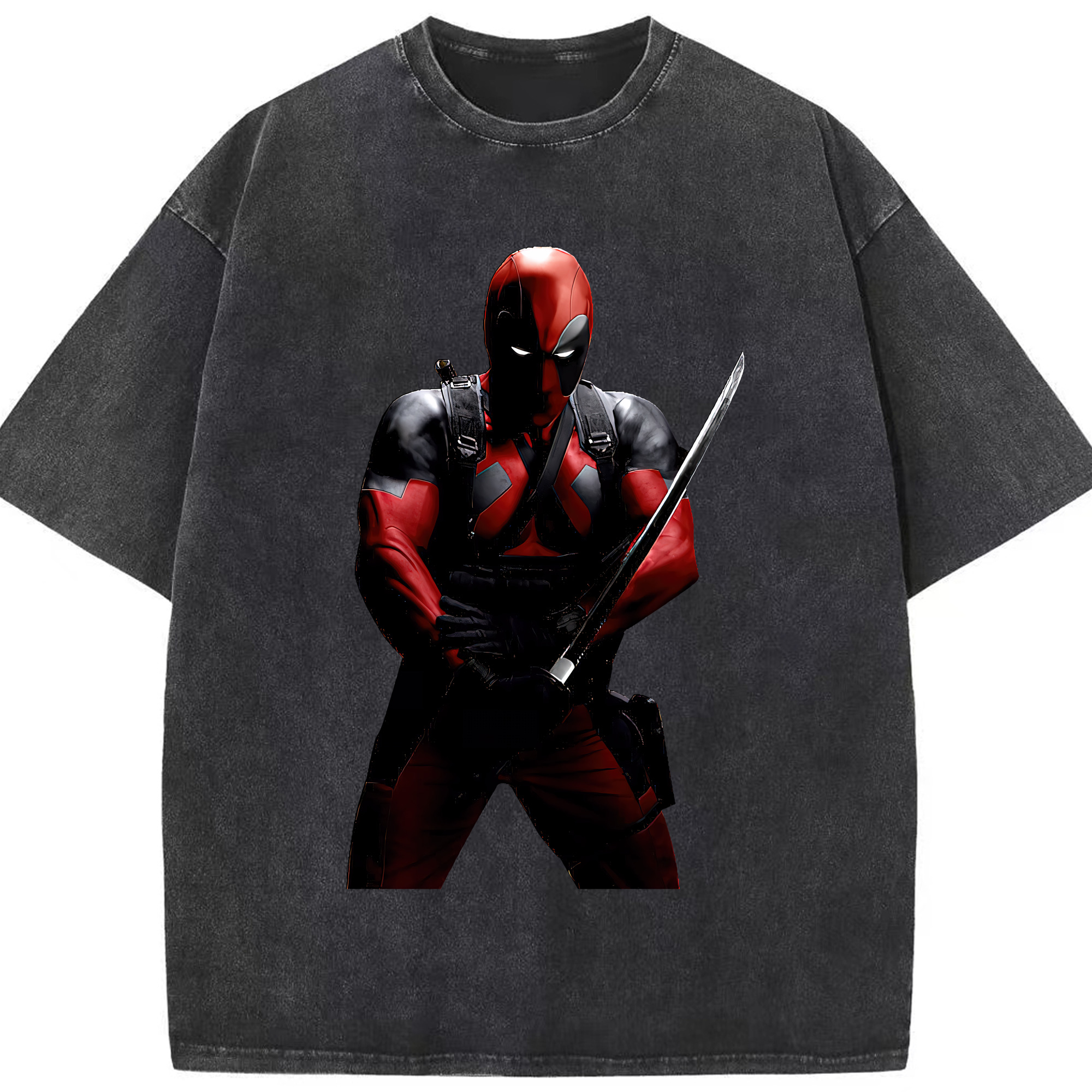 （画像用） Deadpool デッドプール 綿100% ヴィンテージ風 半袖Tシャツ（フロントプリント）