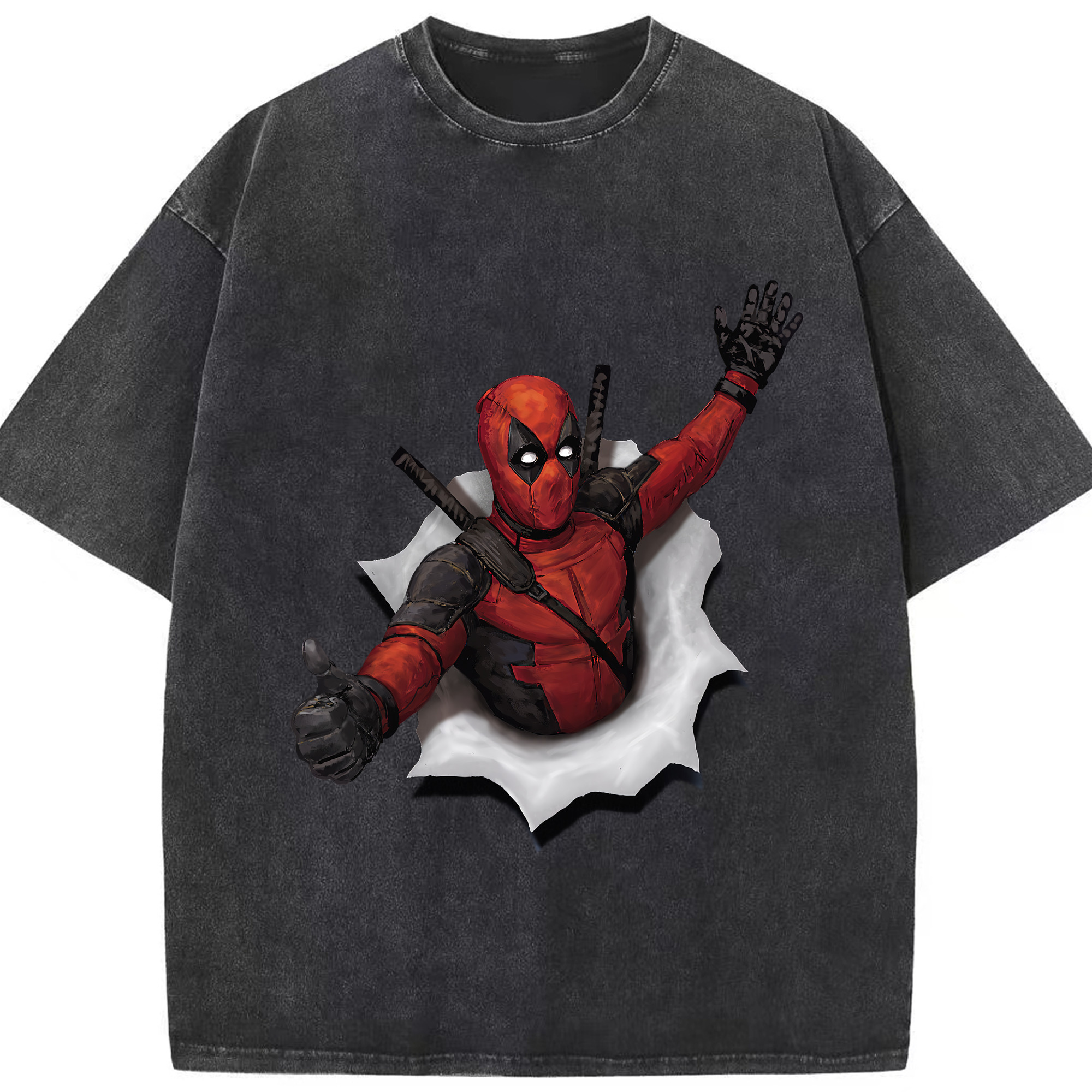 （画像用） Deadpool デッドプール 綿100% ヴィンテージ風 半袖Tシャツ（フロントプリント）