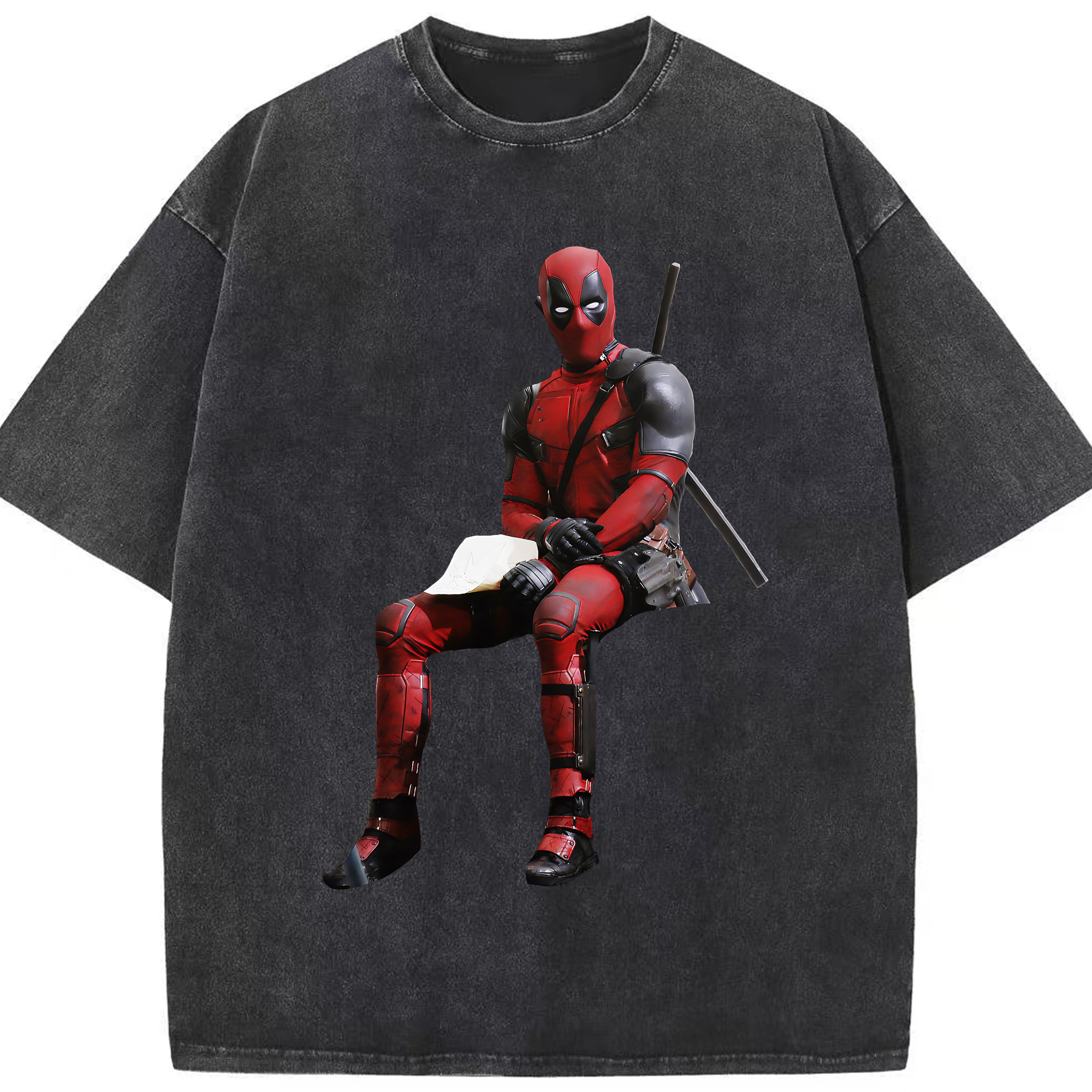 （画像用） Deadpool デッドプール 綿100% ヴィンテージ風 半袖Tシャツ（フロントプリント）