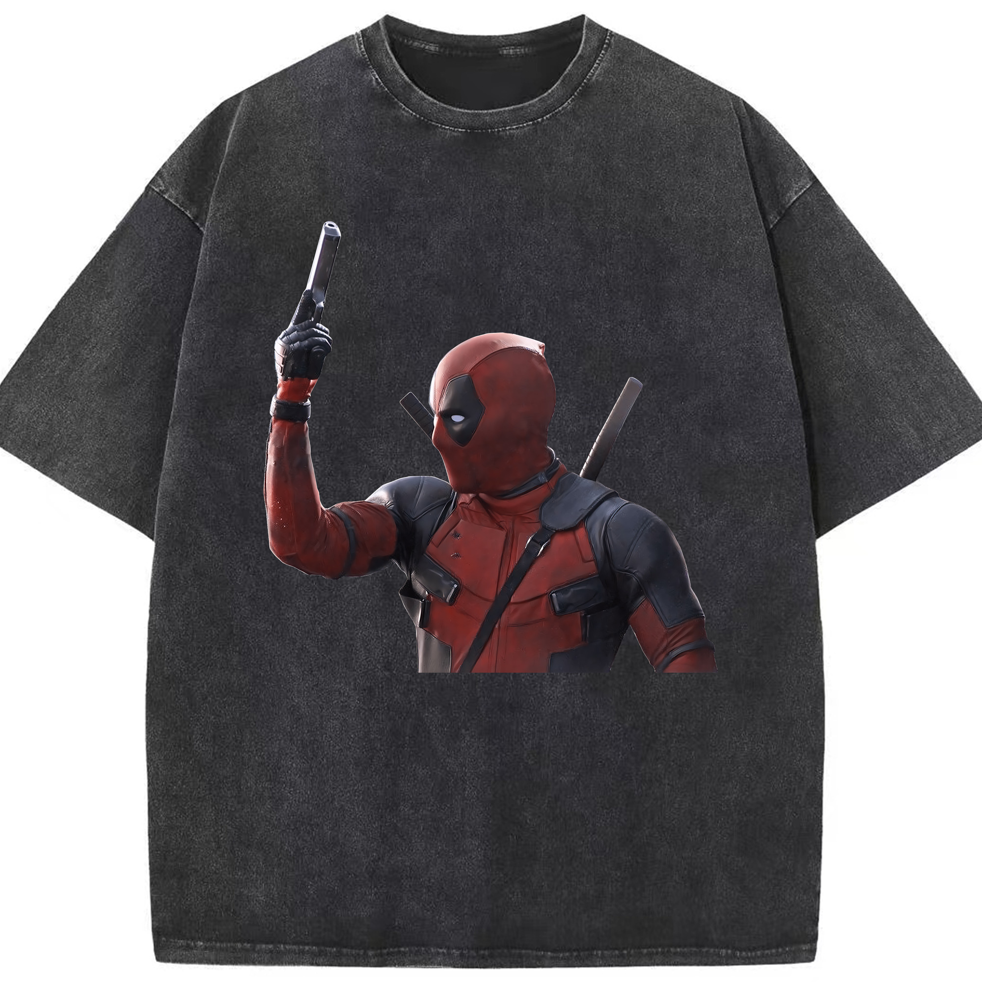 （画像用） Deadpool デッドプール 綿100% ヴィンテージ風 半袖Tシャツ（フロントプリント）