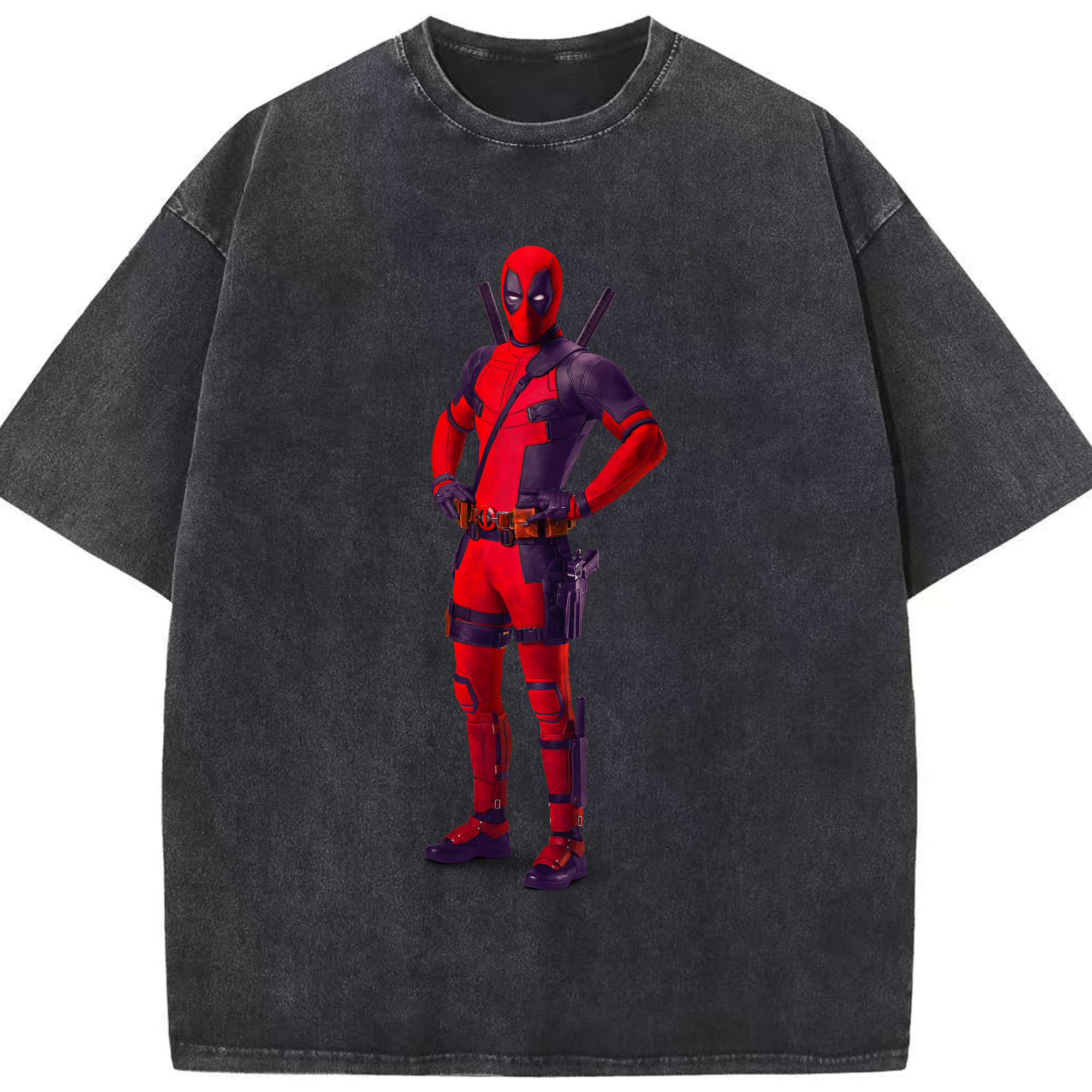（画像用） Deadpool デッドプール 綿100% ヴィンテージ風 半袖Tシャツ（フロントプリント）