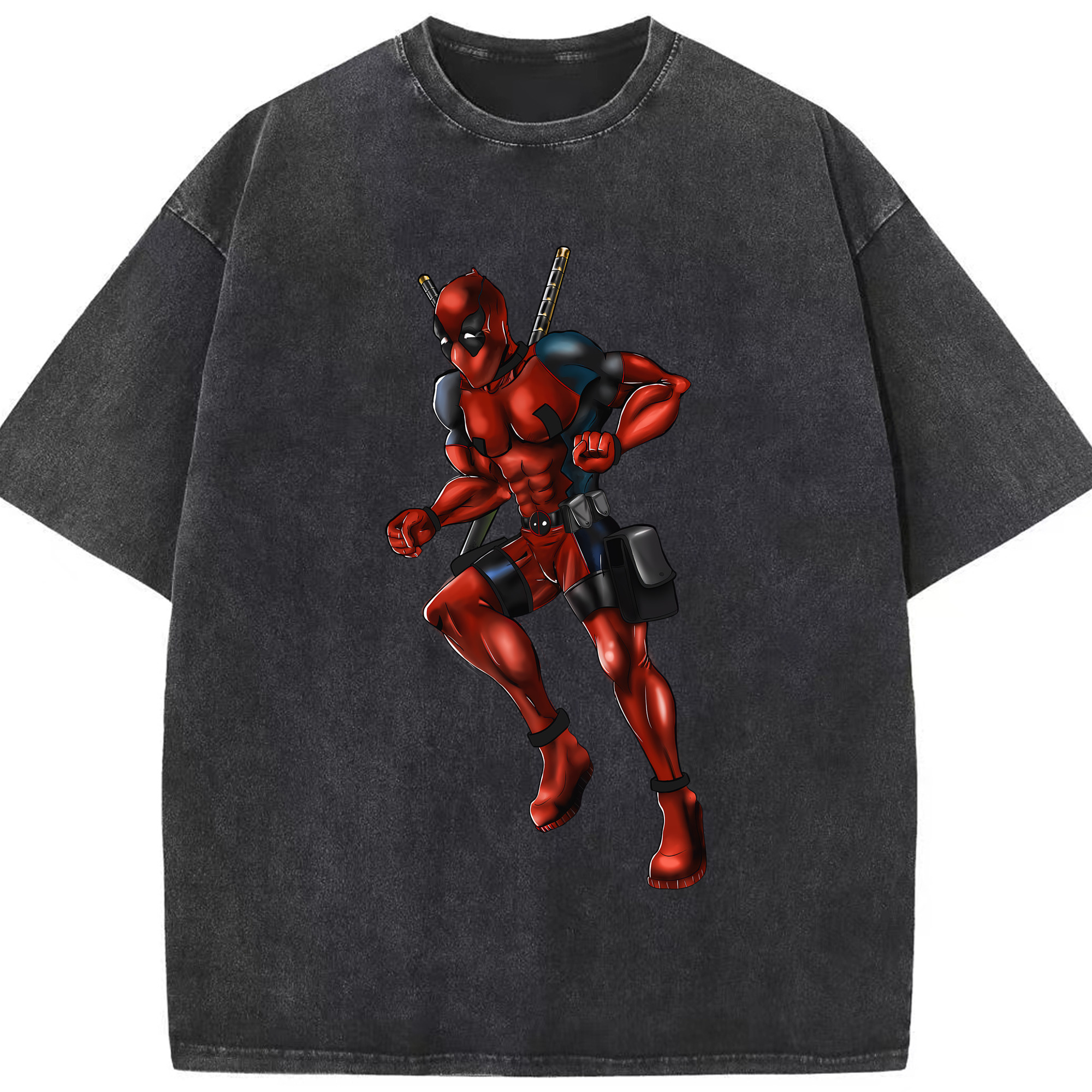 （画像用） Deadpool デッドプール 綿100% ヴィンテージ風 半袖Tシャツ（フロントプリント）