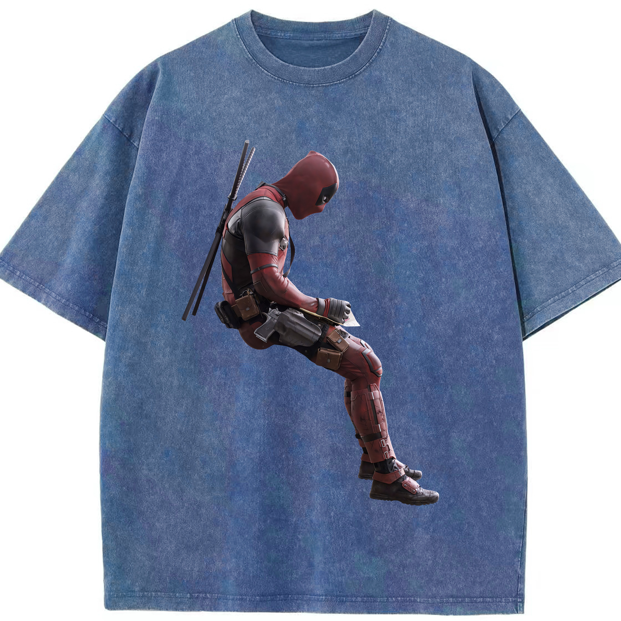 （画像用） Deadpool デッドプール 綿100% ヴィンテージ風 半袖Tシャツ（フロントプリント）