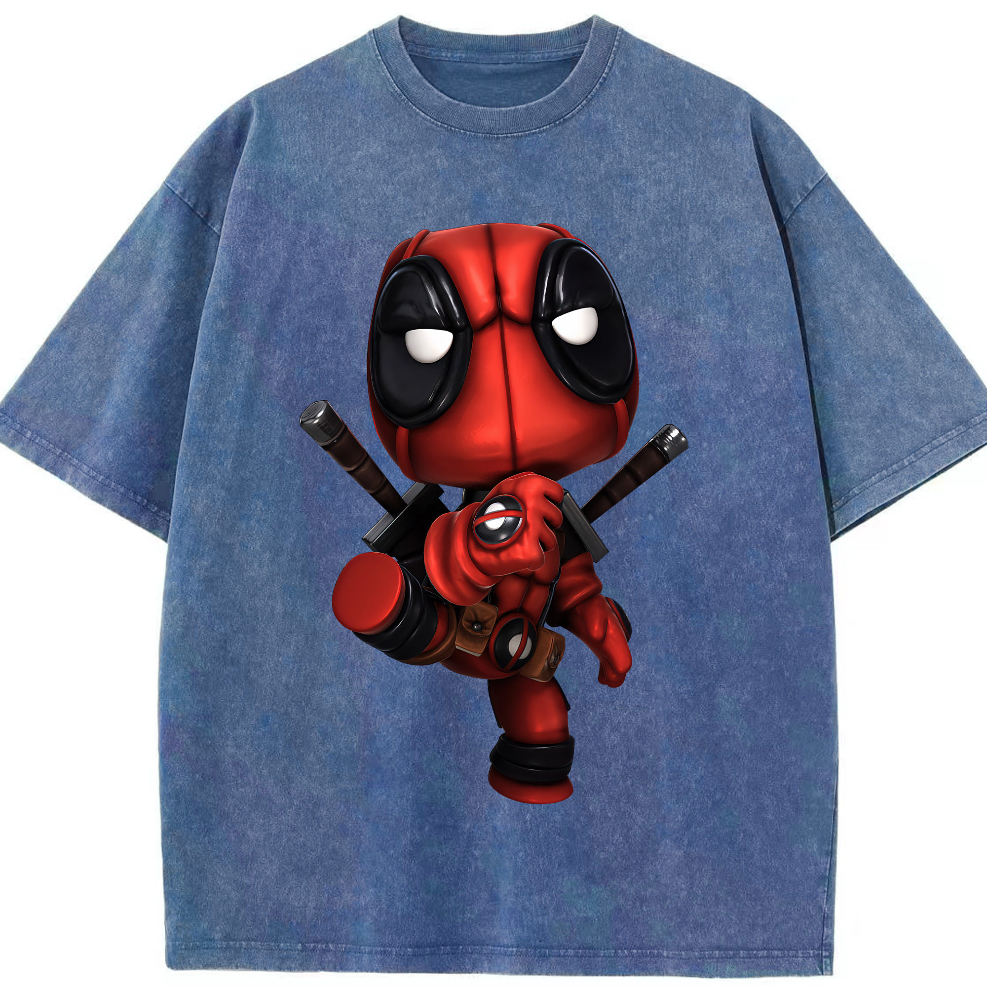 （画像用） Deadpool デッドプール 綿100% ヴィンテージ風 半袖Tシャツ（フロントプリント）