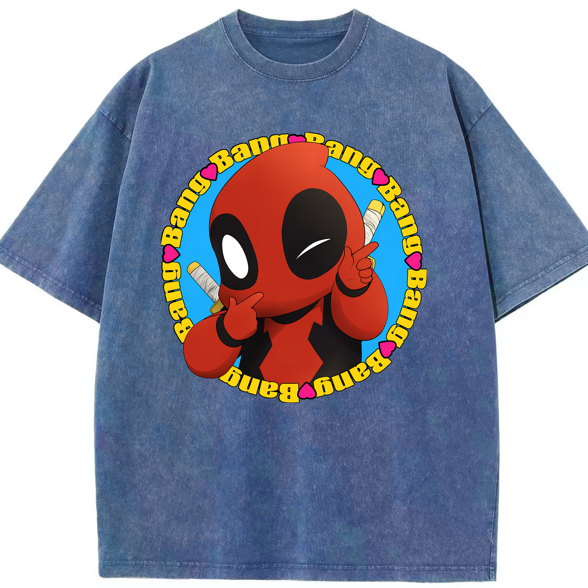 （画像用） Deadpool デッドプール 綿100% ヴィンテージ風 半袖Tシャツ（フロントプリント）