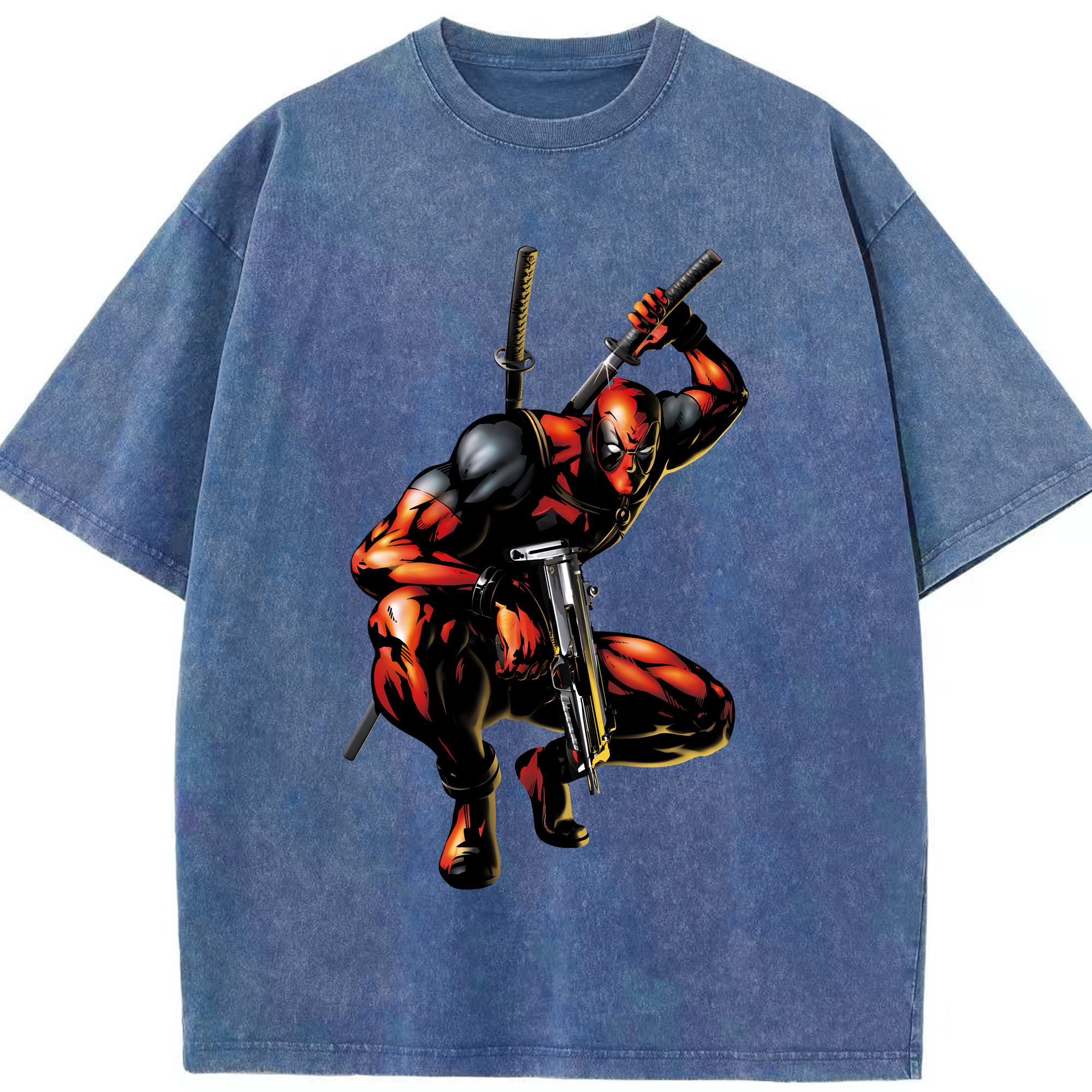 （画像用） Deadpool デッドプール 綿100% ヴィンテージ風 半袖Tシャツ（フロントプリント）