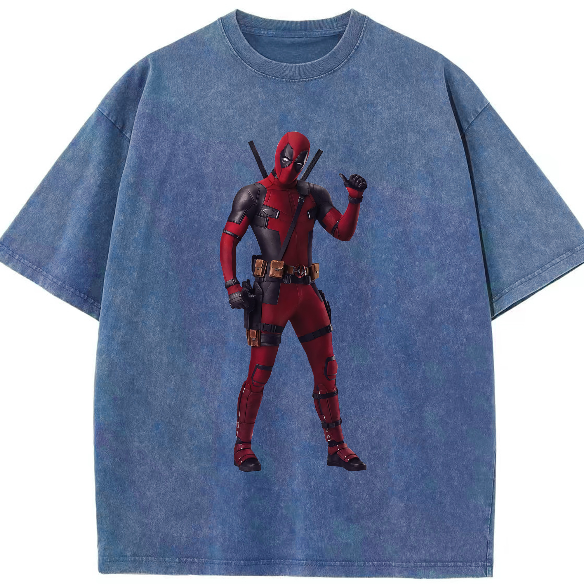 （画像用） Deadpool デッドプール 綿100% ヴィンテージ風 半袖Tシャツ（フロントプリント）