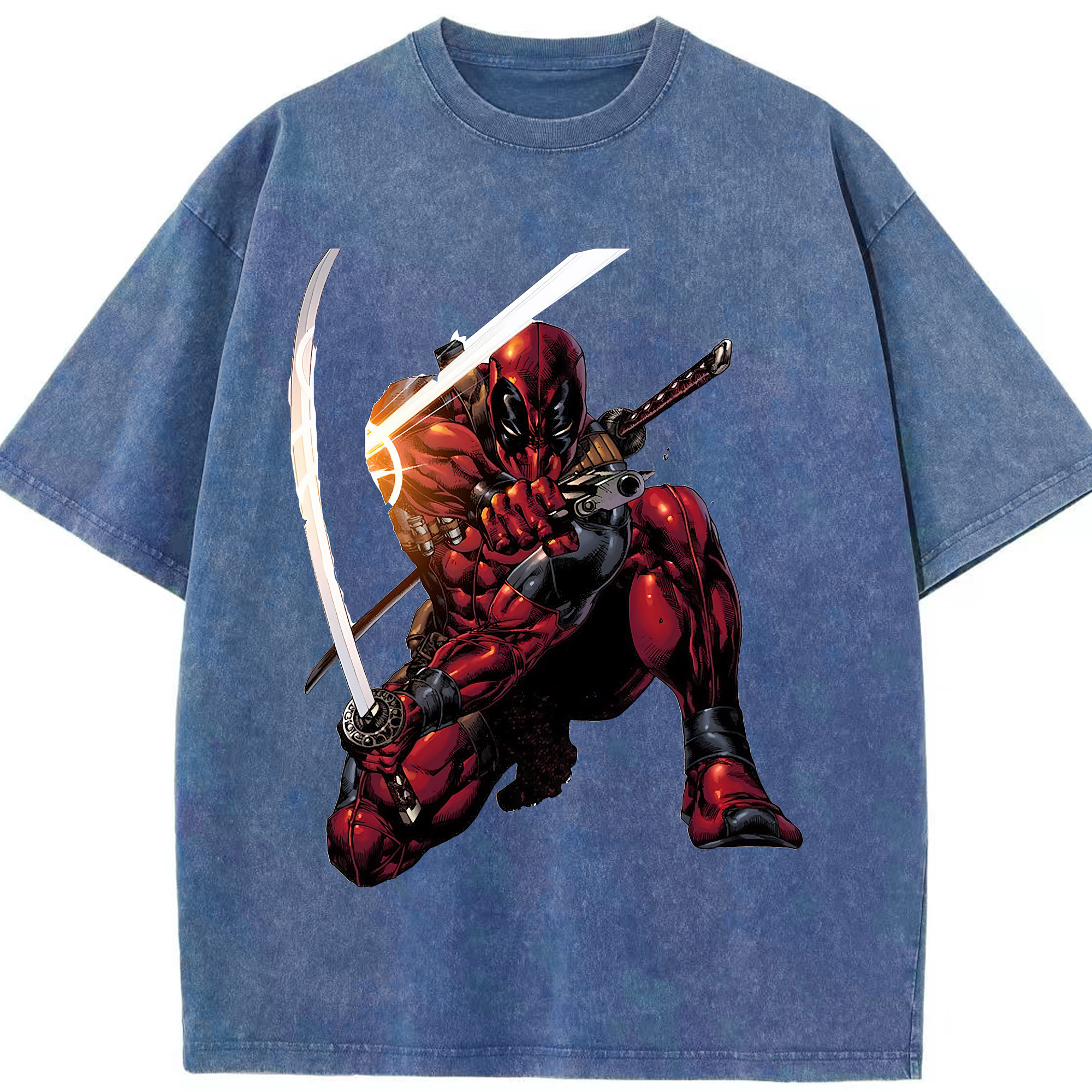 （画像用） Deadpool デッドプール 綿100% ヴィンテージ風 半袖Tシャツ（フロントプリント）