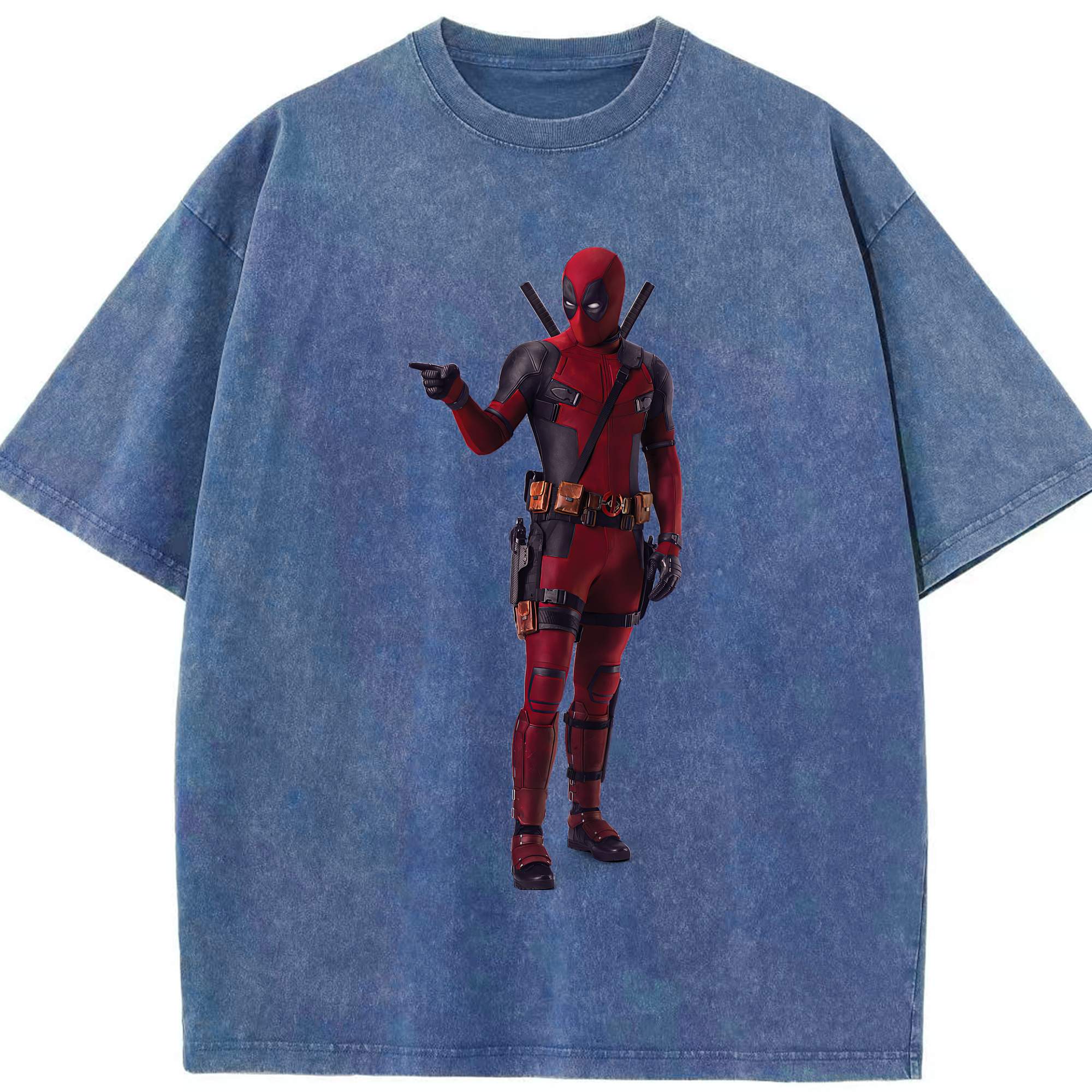 （画像用） Deadpool デッドプール 綿100% ヴィンテージ風 半袖Tシャツ（フロントプリント）