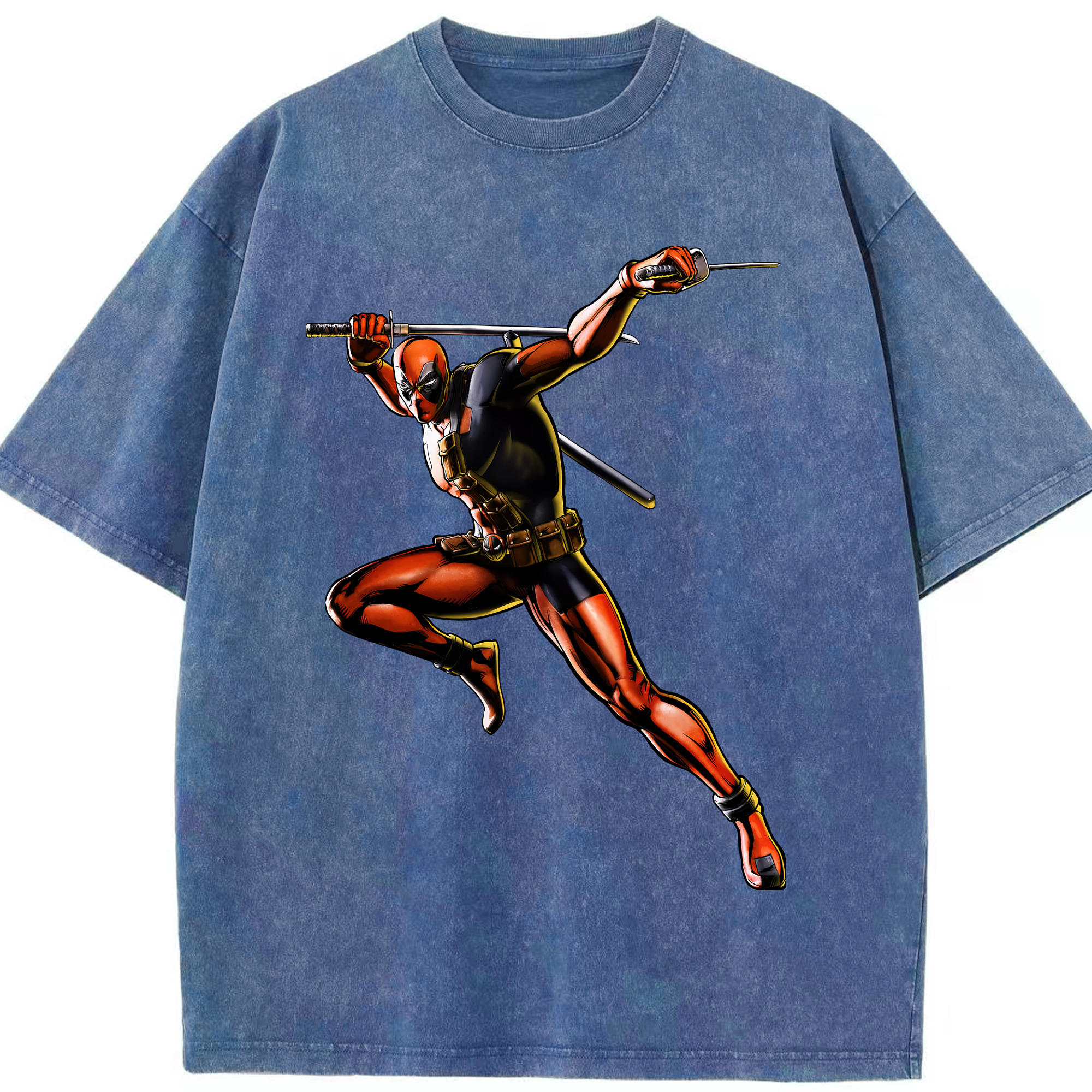 （画像用） Deadpool デッドプール 綿100% ヴィンテージ風 半袖Tシャツ（フロントプリント）