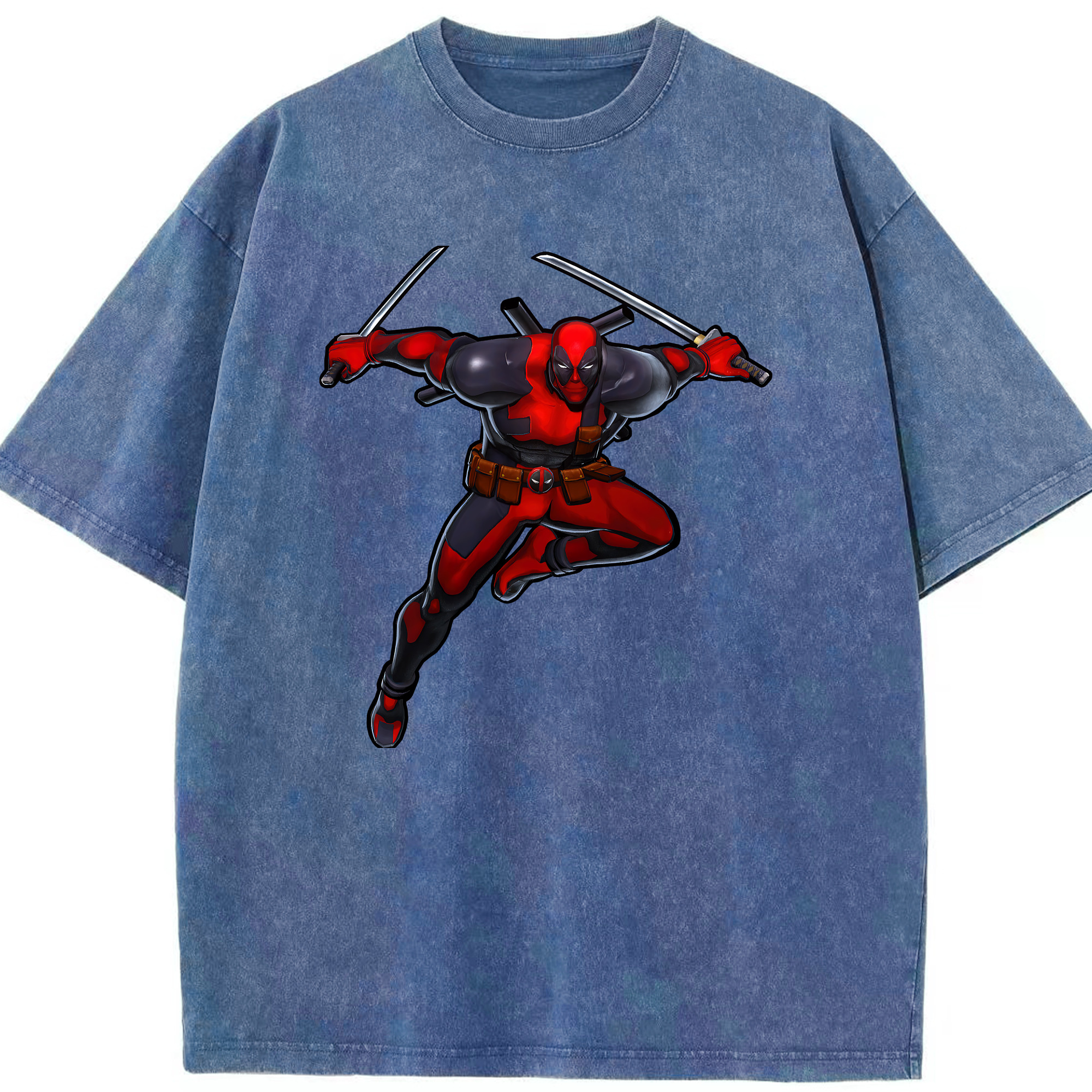 （画像用） Deadpool デッドプール 綿100% ヴィンテージ風 半袖Tシャツ（フロントプリント）