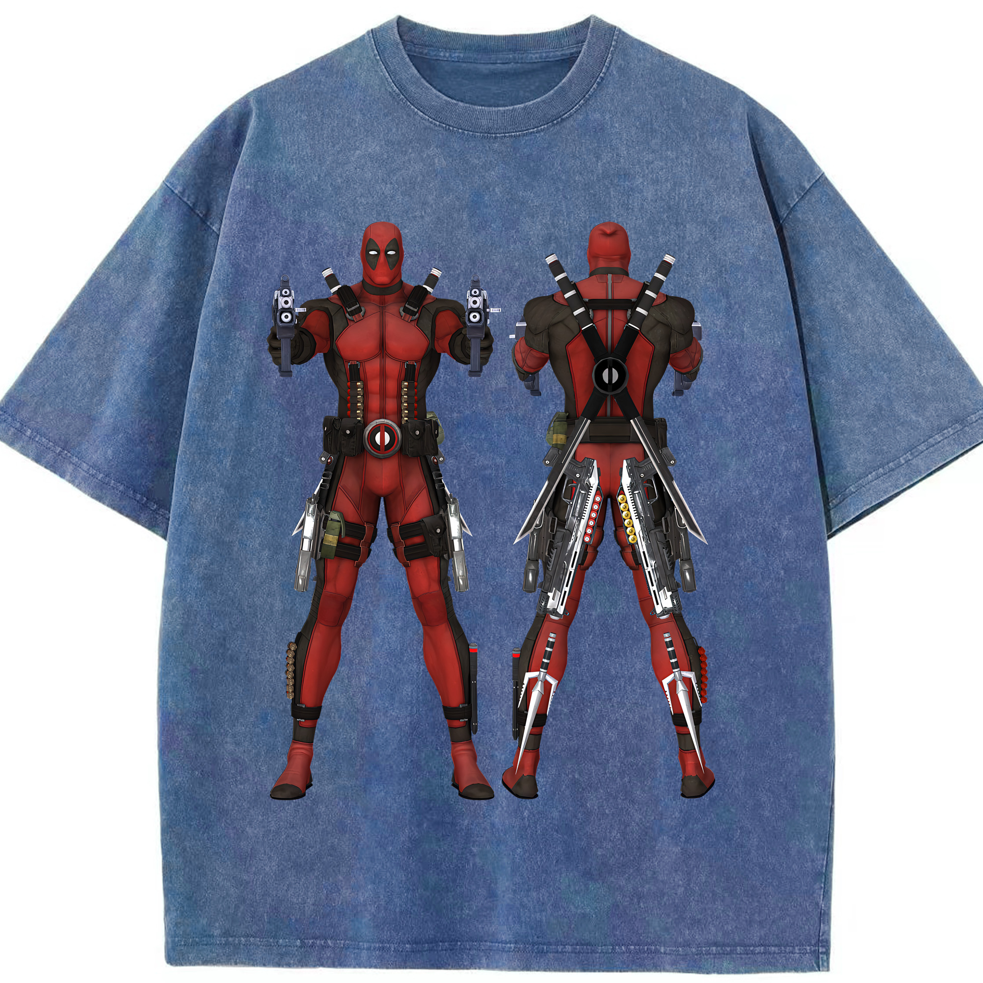 （画像用） Deadpool デッドプール 綿100% ヴィンテージ風 半袖Tシャツ（フロントプリント）