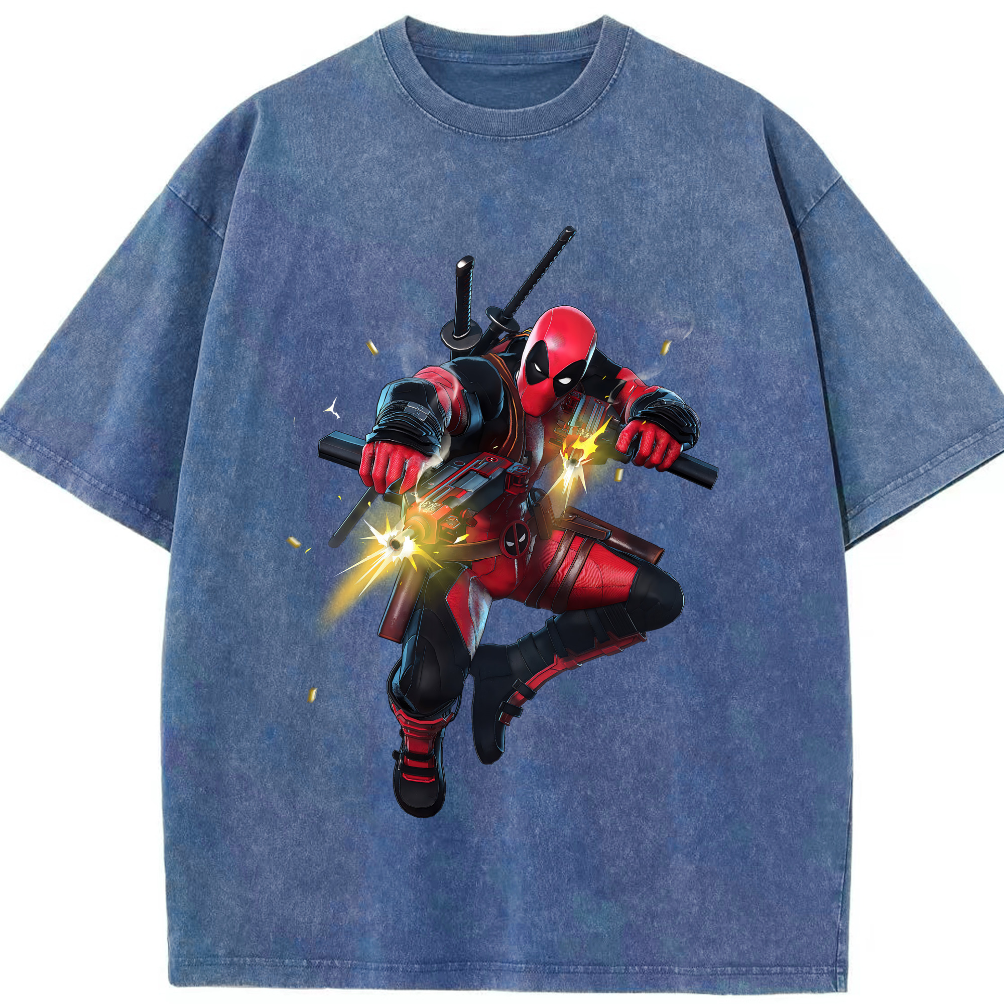 （画像用） Deadpool デッドプール 綿100% ヴィンテージ風 半袖Tシャツ（フロントプリント）