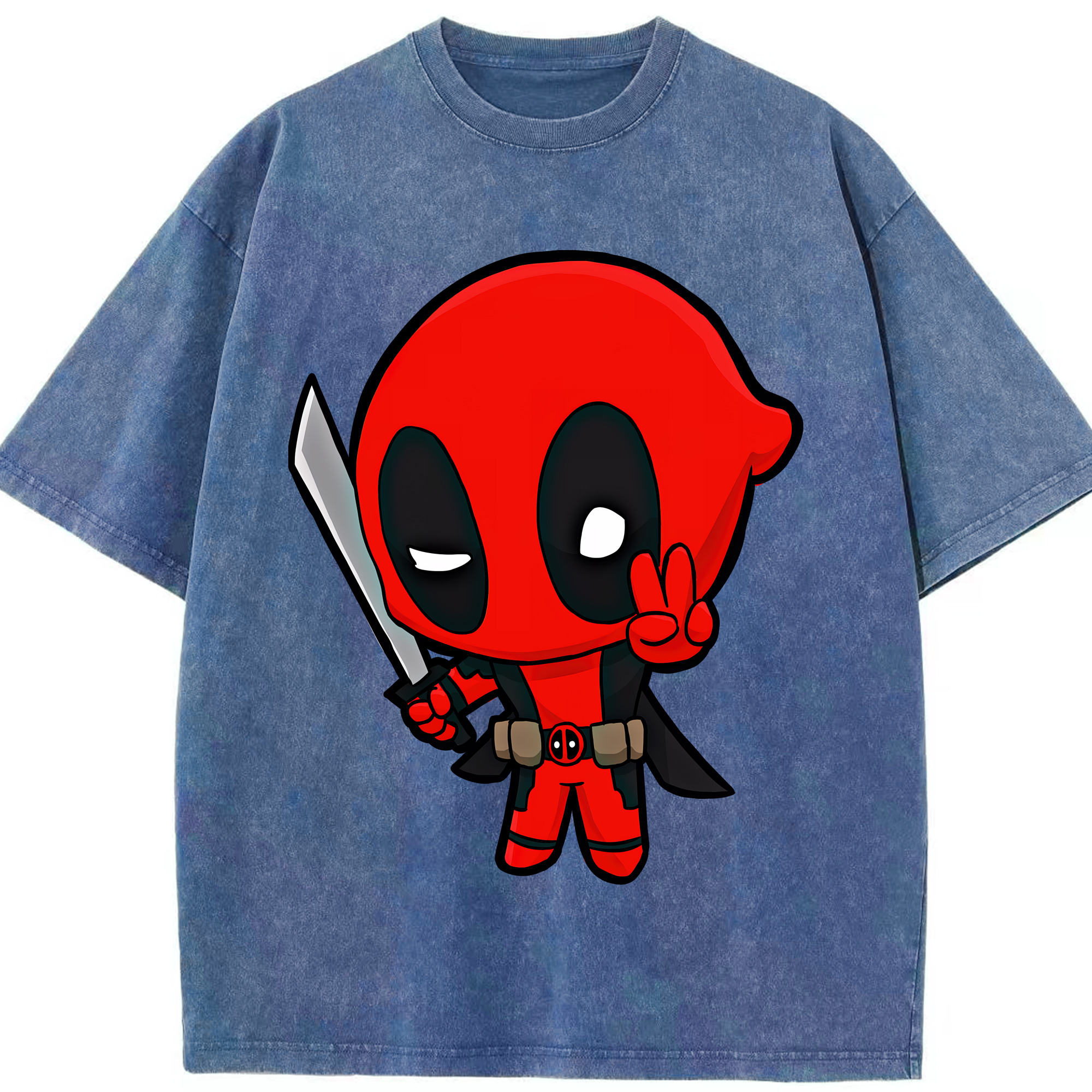 （画像用） Deadpool デッドプール 綿100% ヴィンテージ風 半袖Tシャツ（フロントプリント）