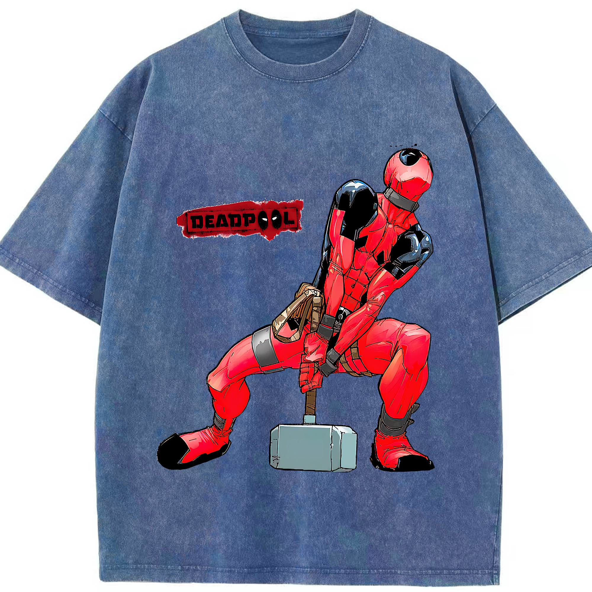 （画像用） Deadpool デッドプール 綿100% ヴィンテージ風 半袖Tシャツ（フロントプリント）