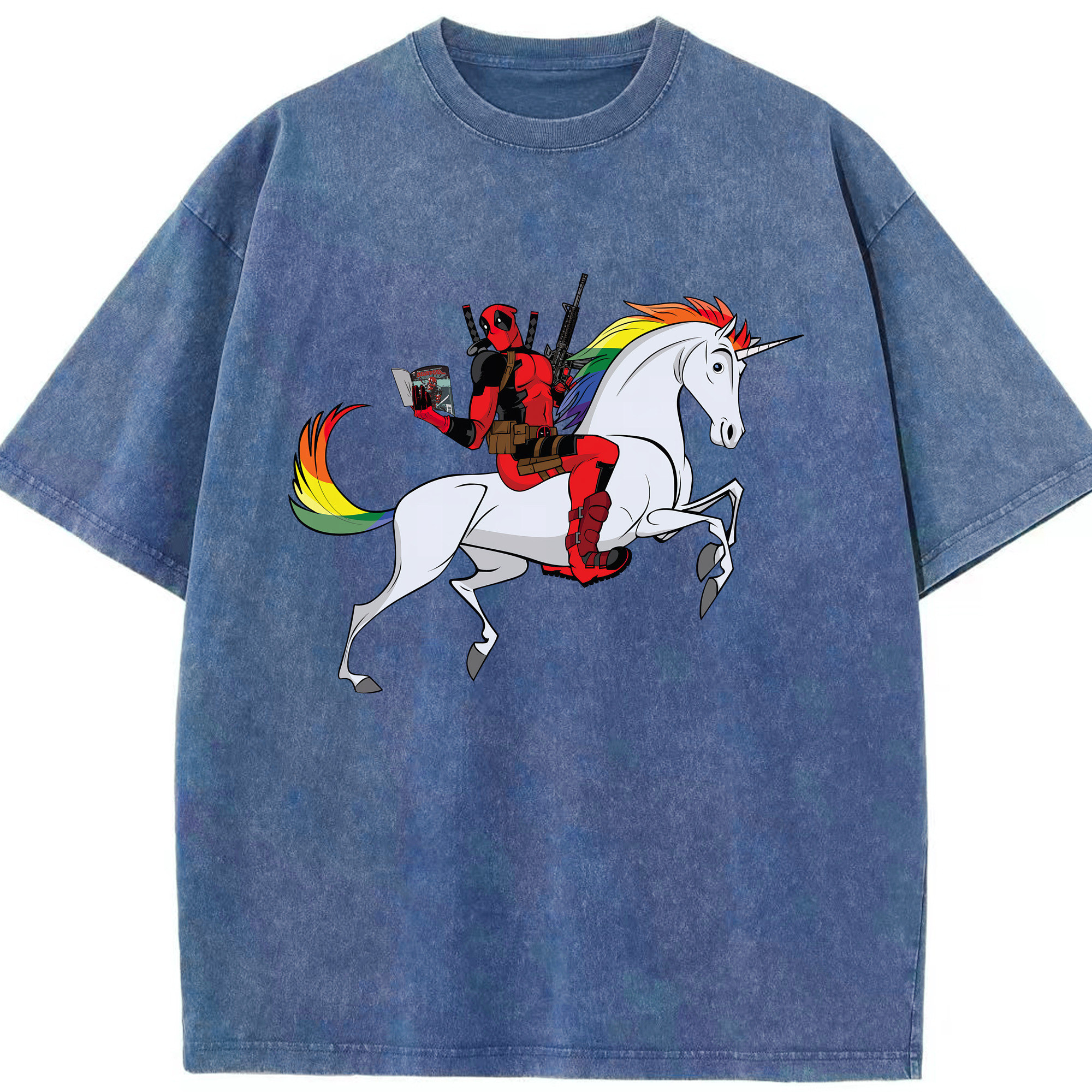 （画像用） Deadpool デッドプール 綿100% ヴィンテージ風 半袖Tシャツ（フロントプリント）