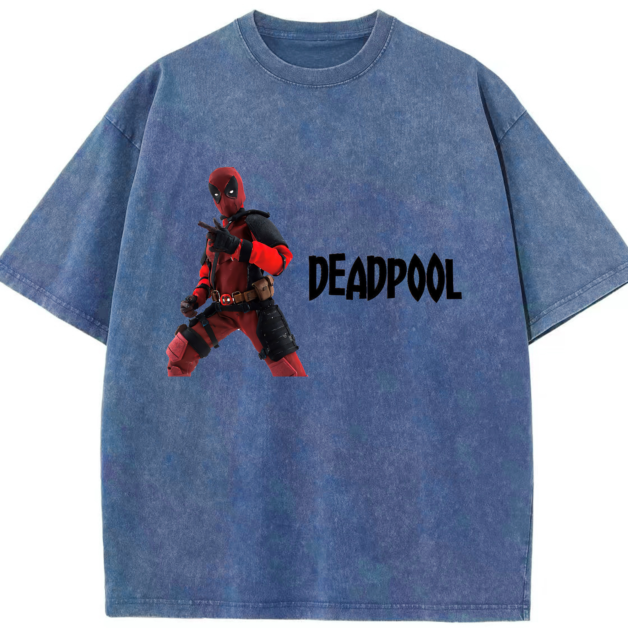 （画像用） Deadpool デッドプール 綿100% ヴィンテージ風 半袖Tシャツ（フロントプリント）
