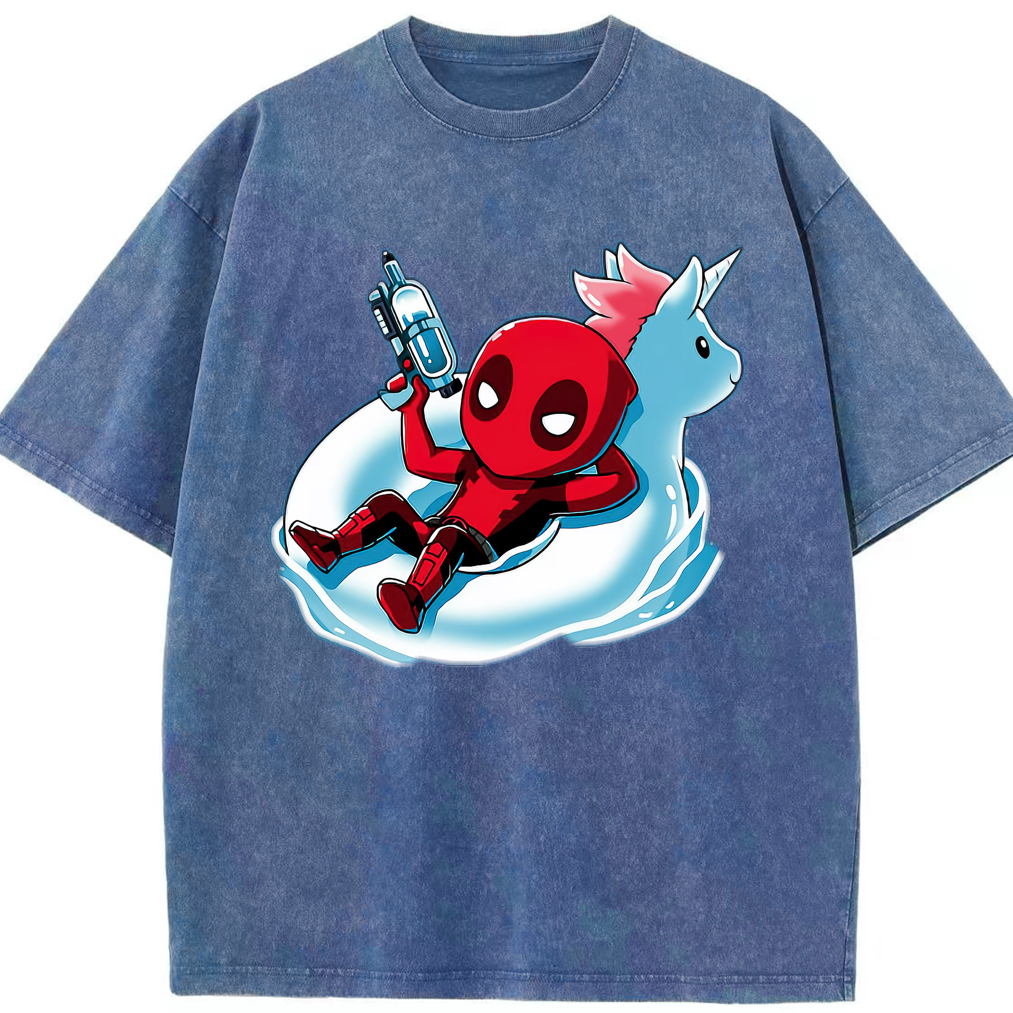 （画像用） Deadpool デッドプール 綿100% ヴィンテージ風 半袖Tシャツ（フロントプリント）