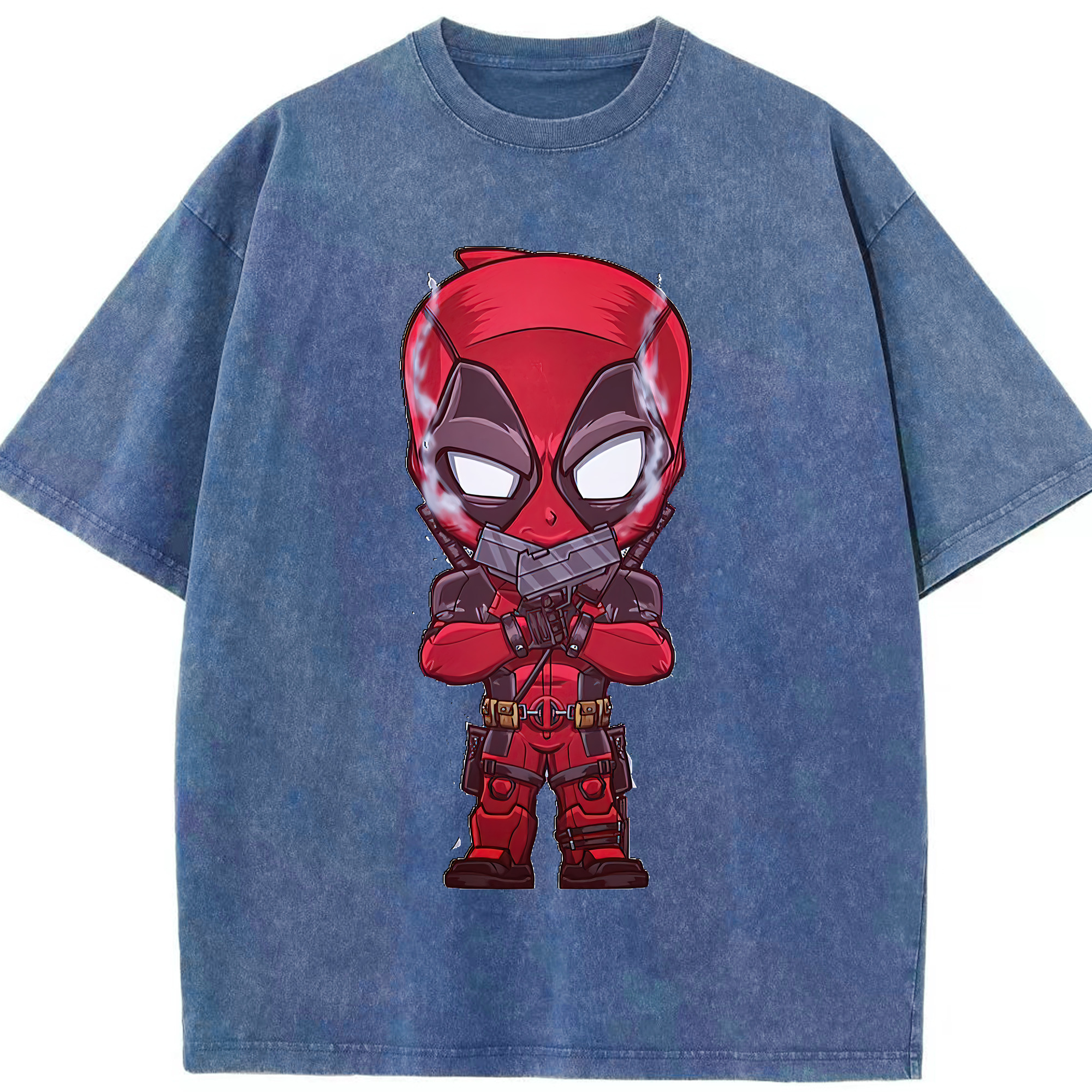 （画像用） Deadpool デッドプール 綿100% ヴィンテージ風 半袖Tシャツ（フロントプリント）
