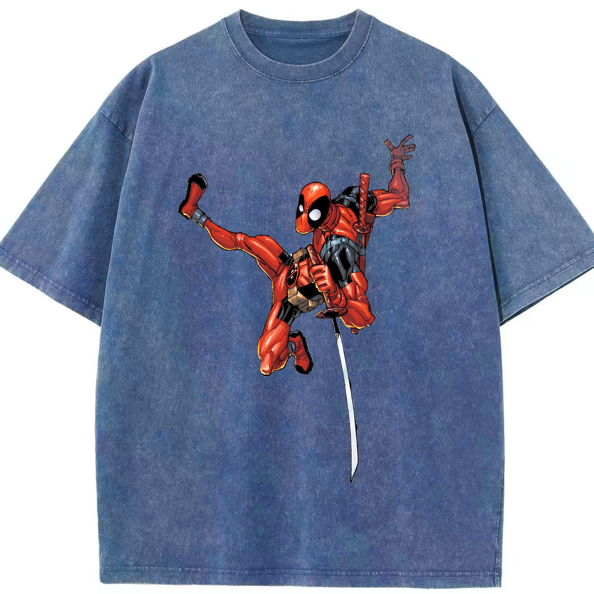 （画像用） Deadpool デッドプール 綿100% ヴィンテージ風 半袖Tシャツ（フロントプリント）