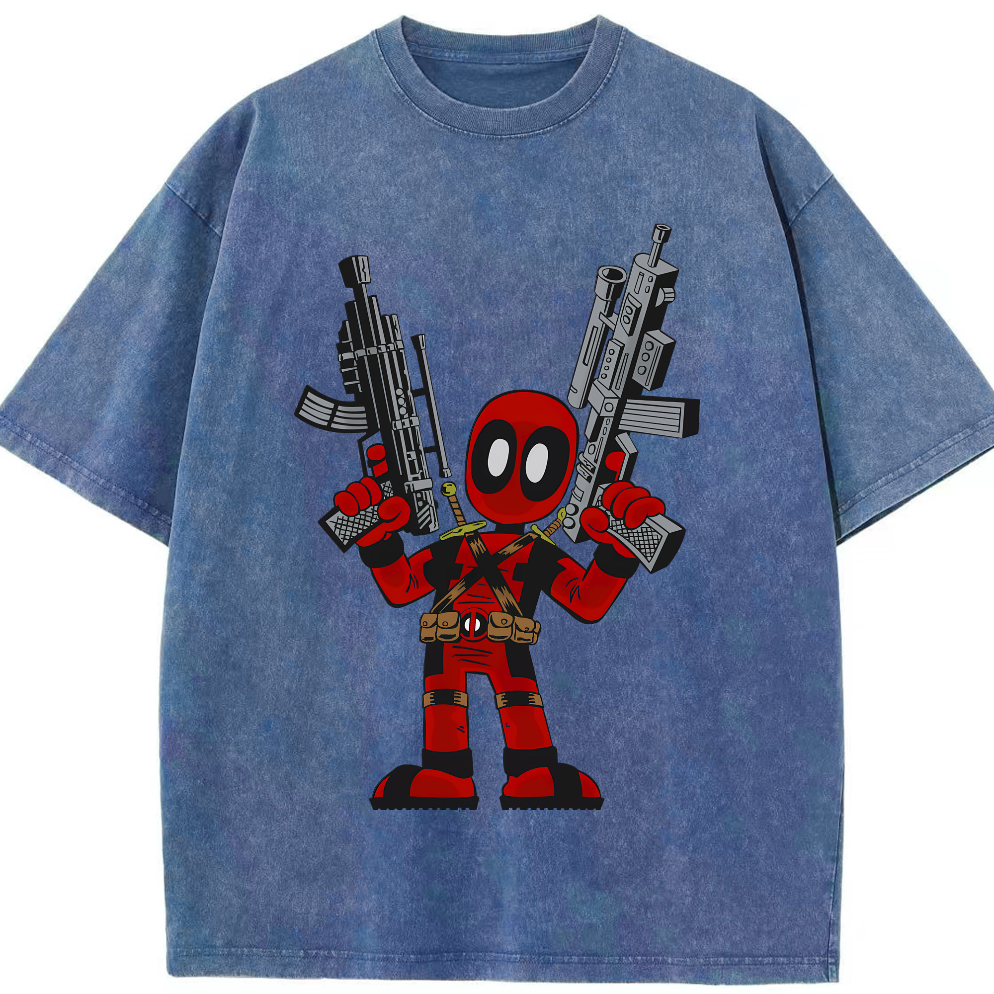 （画像用） Deadpool デッドプール 綿100% ヴィンテージ風 半袖Tシャツ（フロントプリント）