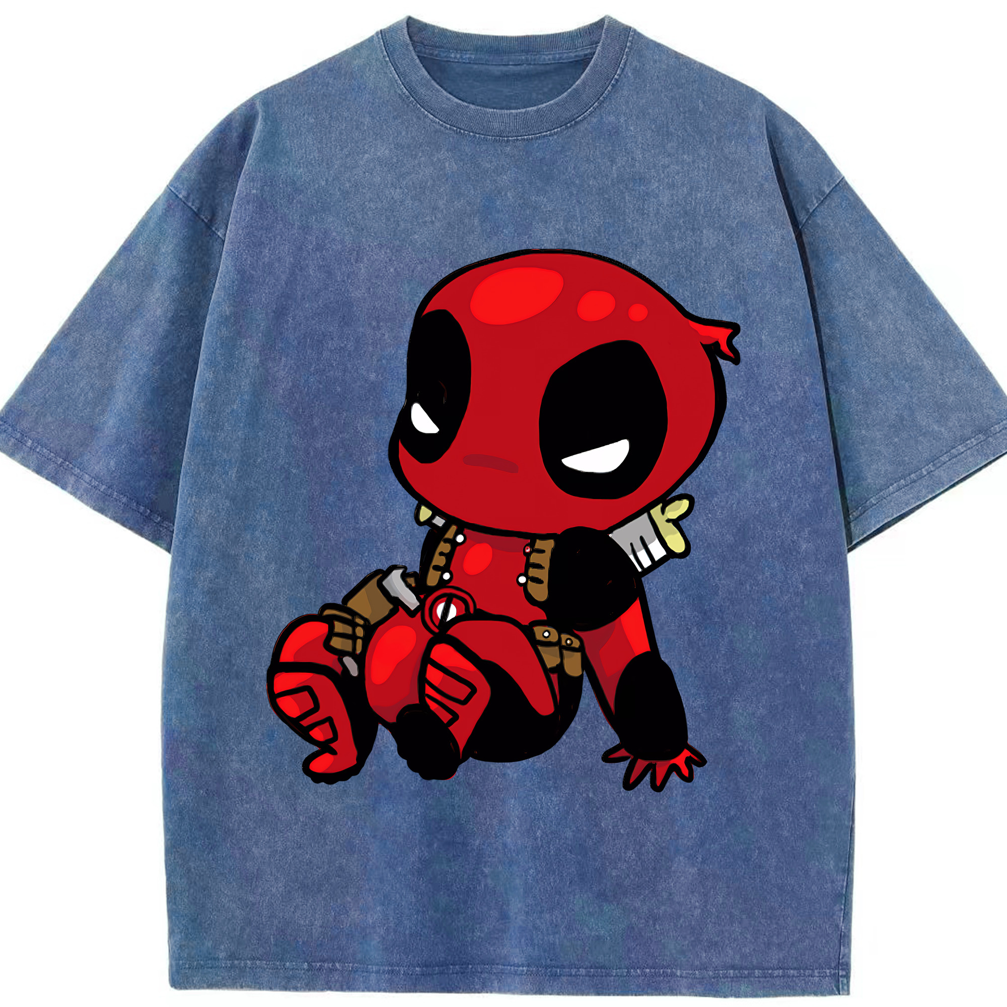 （画像用） Deadpool デッドプール 綿100% ヴィンテージ風 半袖Tシャツ（フロントプリント）