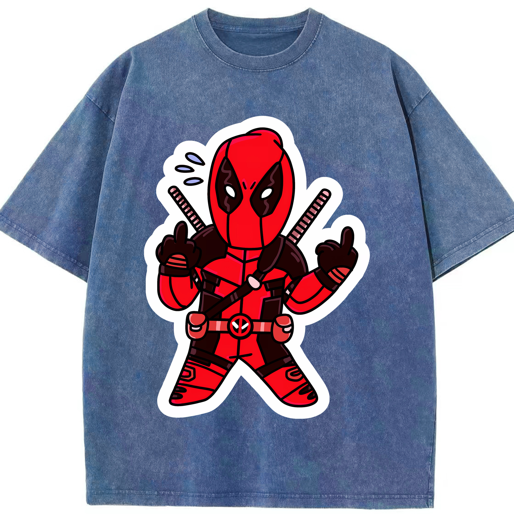 （画像用） Deadpool デッドプール 綿100% ヴィンテージ風 半袖Tシャツ（フロントプリント）