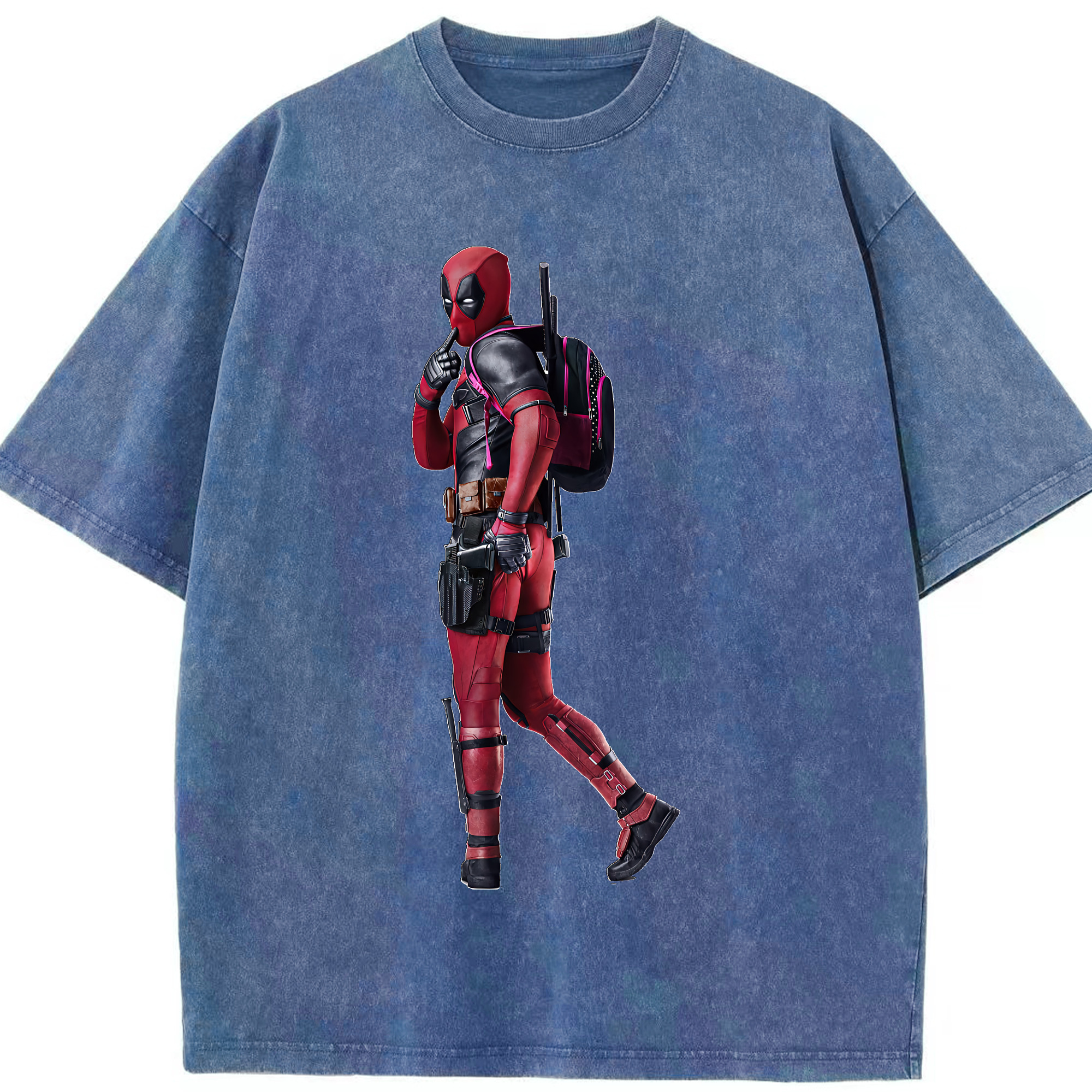 （画像用） Deadpool デッドプール 綿100% ヴィンテージ風 半袖Tシャツ（フロントプリント）