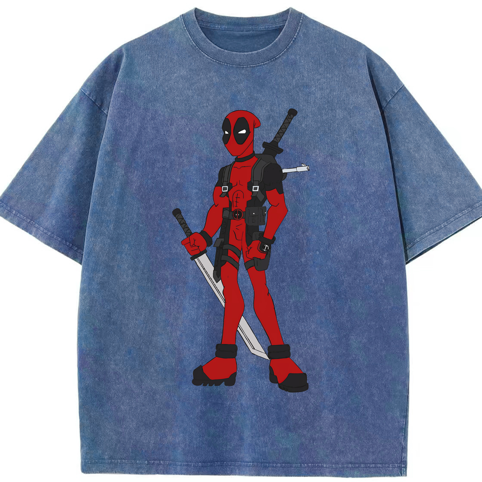 （画像用） Deadpool デッドプール 綿100% ヴィンテージ風 半袖Tシャツ（フロントプリント）