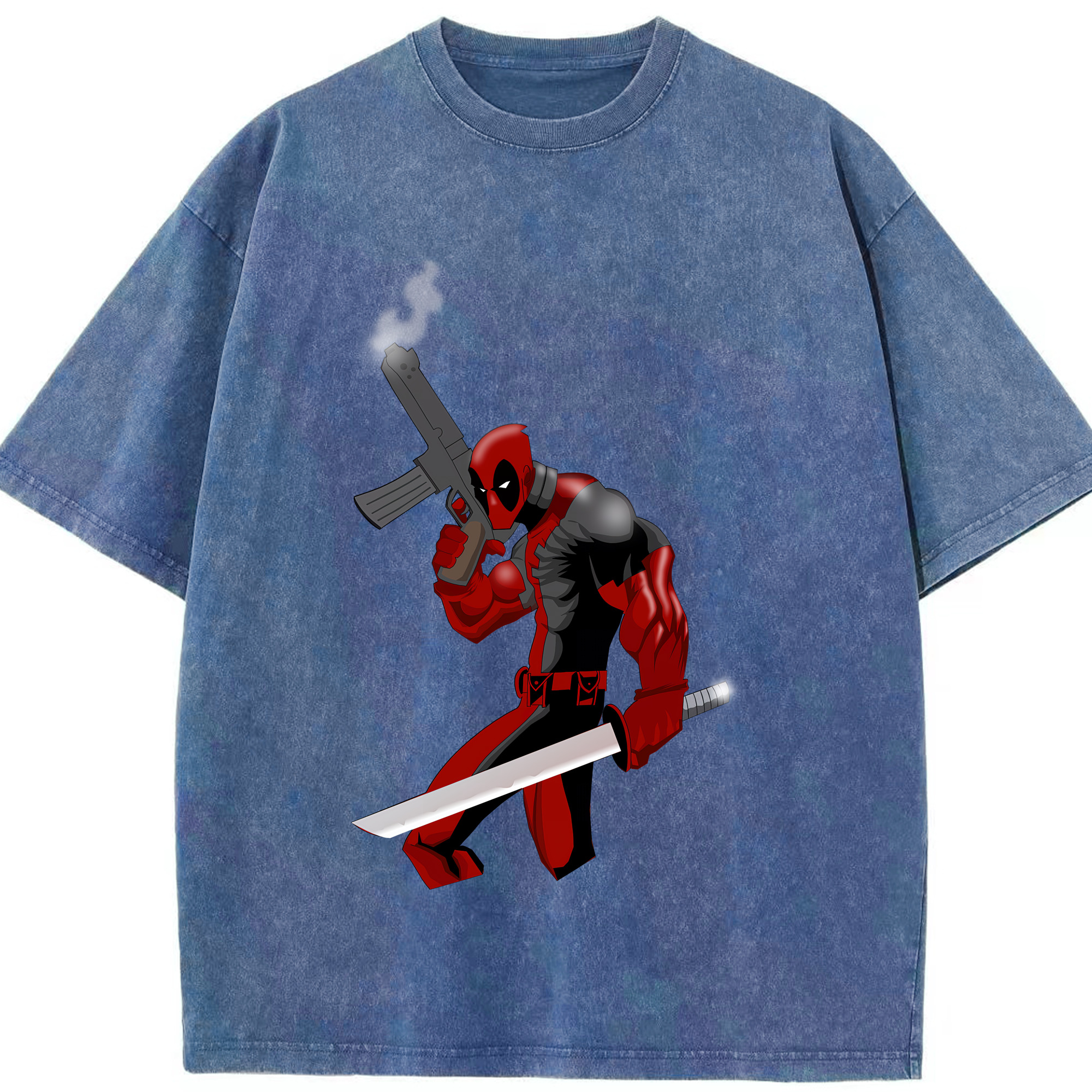 （画像用） Deadpool デッドプール 綿100% ヴィンテージ風 半袖Tシャツ（フロントプリント）