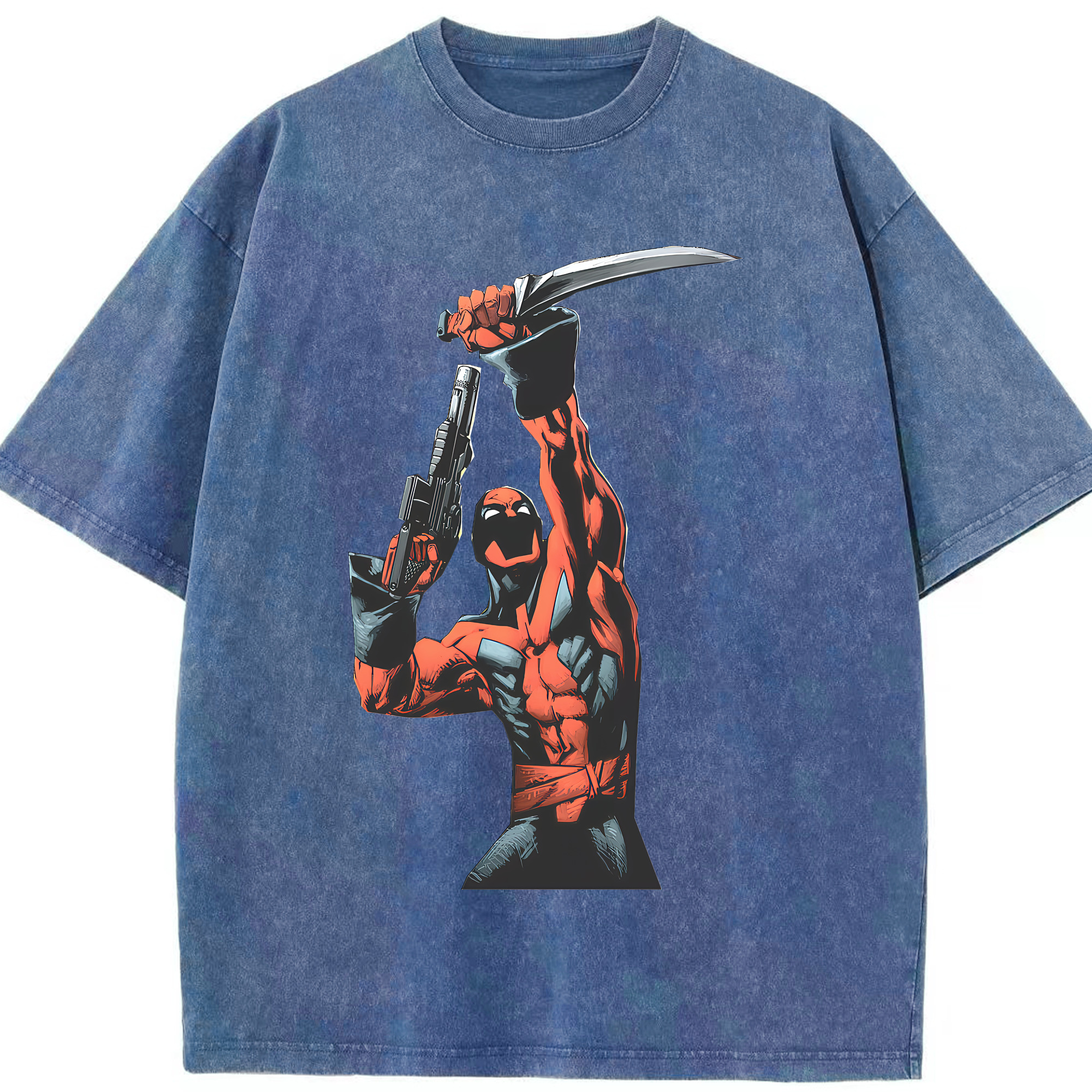 （画像用） Deadpool デッドプール 綿100% ヴィンテージ風 半袖Tシャツ（フロントプリント）
