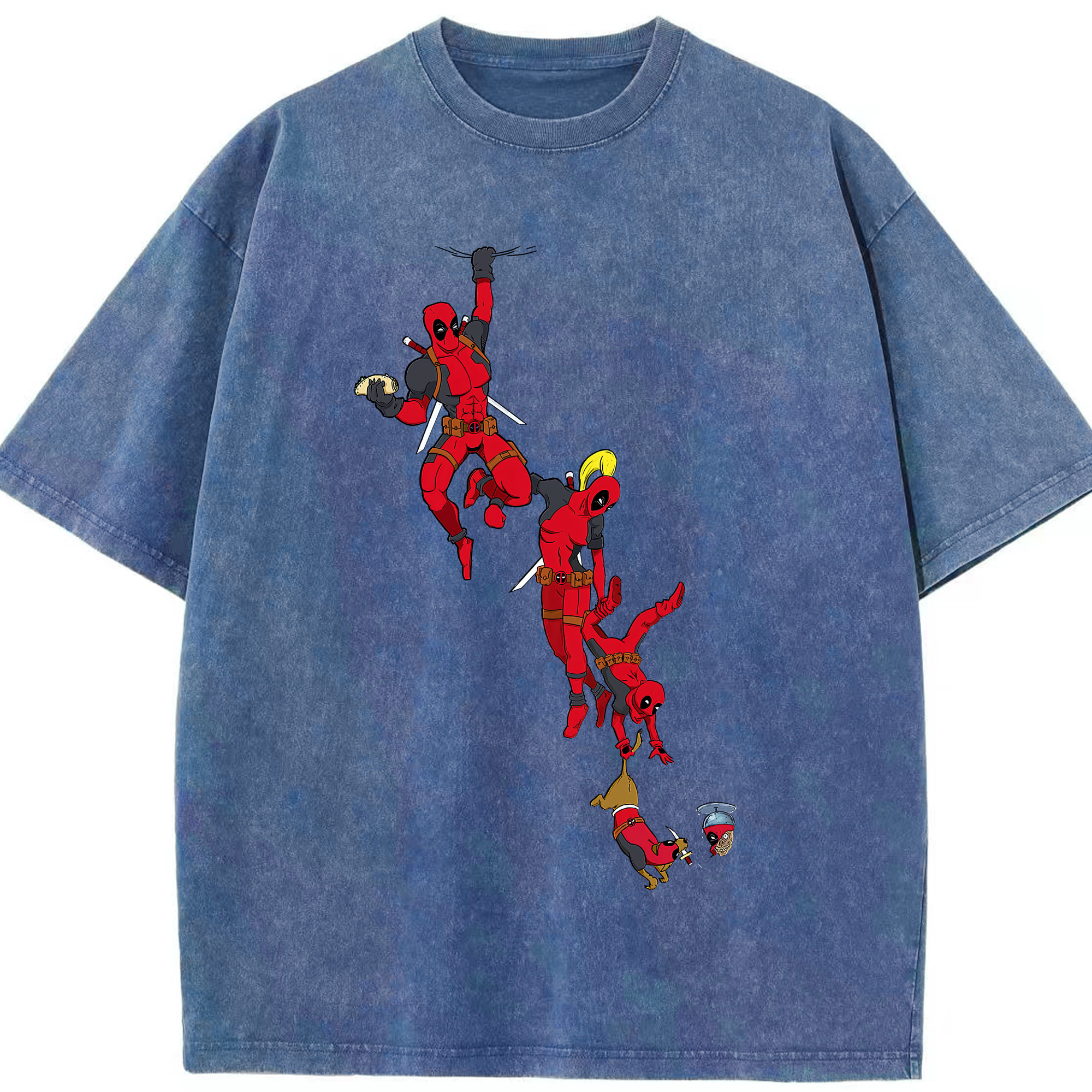 （画像用） Deadpool デッドプール 綿100% ヴィンテージ風 半袖Tシャツ（フロントプリント）