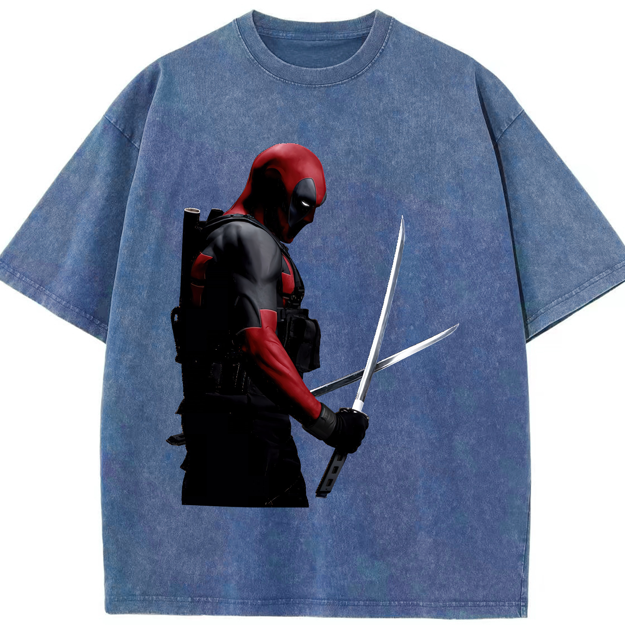 （画像用） Deadpool デッドプール 綿100% ヴィンテージ風 半袖Tシャツ（フロントプリント）