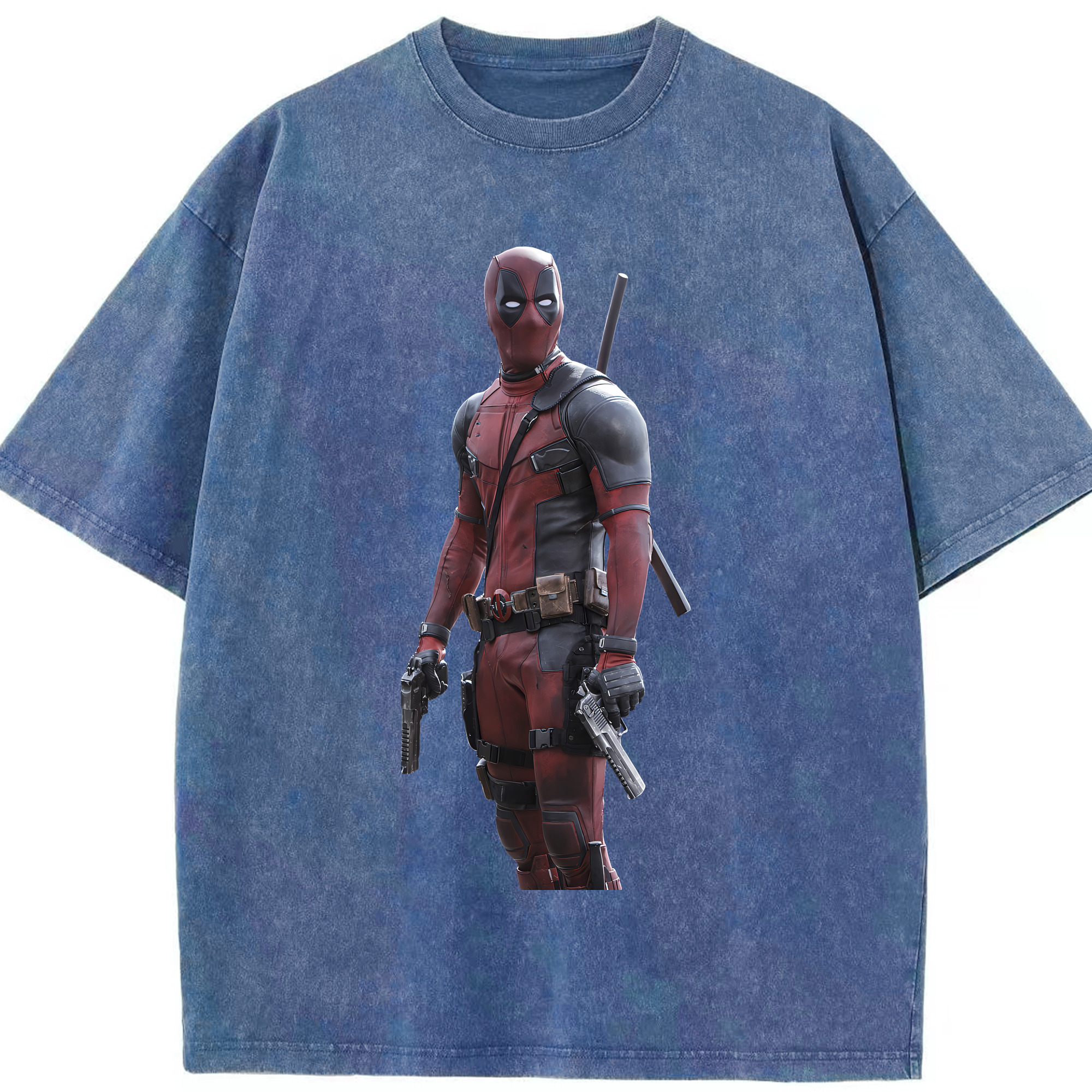 （画像用） Deadpool デッドプール 綿100% ヴィンテージ風 半袖Tシャツ（フロントプリント）